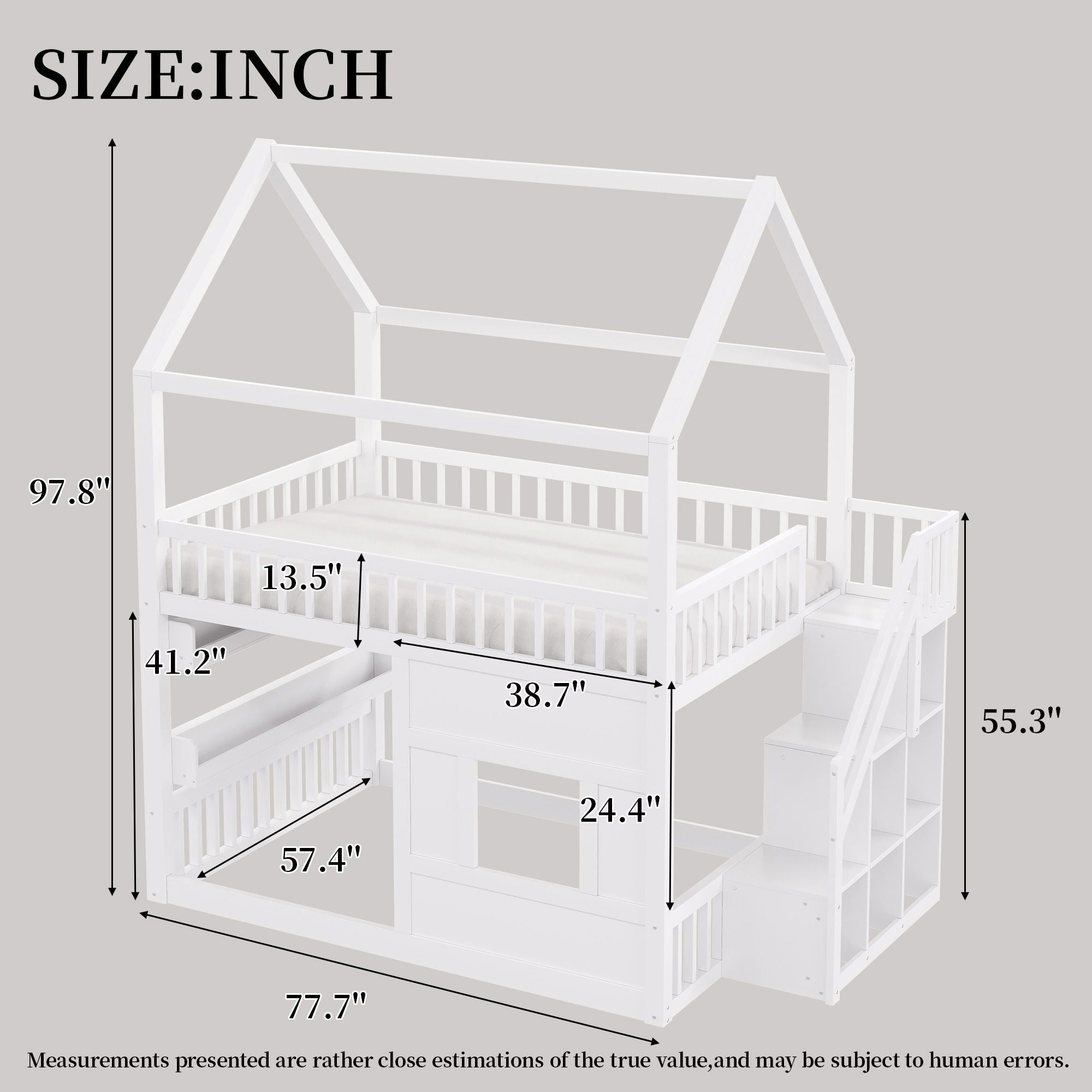 House Bed With Built-In LED Shelf Light