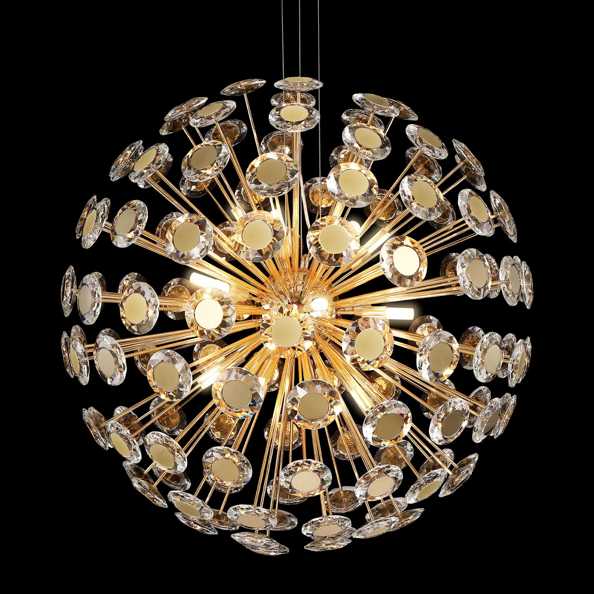 Michael Amini Lighting - Pendant 18 Light-Round Crystal Chandelier - Gold