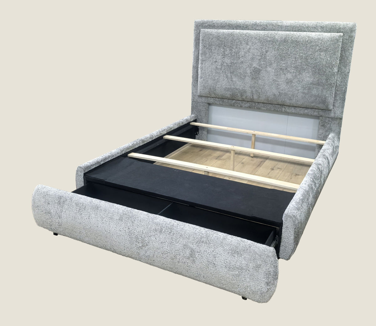 Reverie - Upholstered King Storage Bed - Pewter