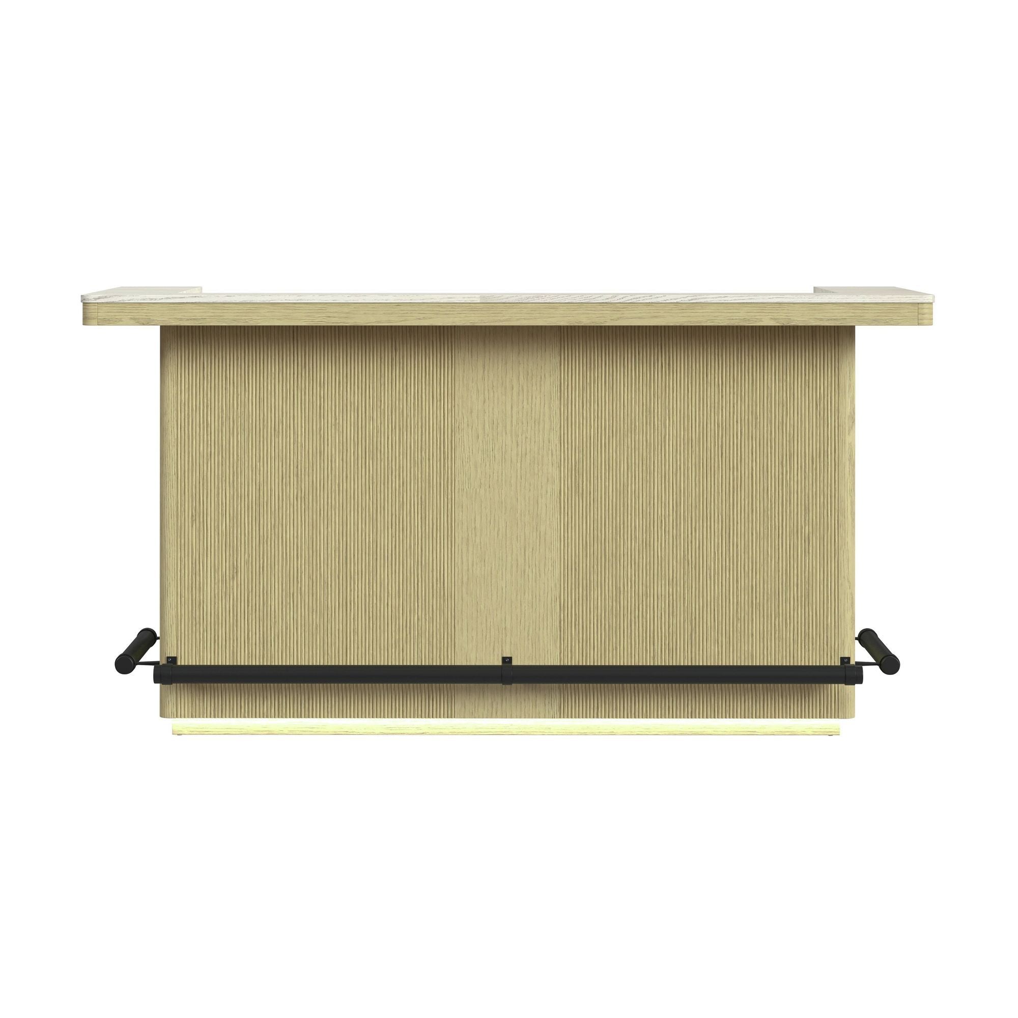 Cambrie - Bar Table With LED - Off-White And Natural