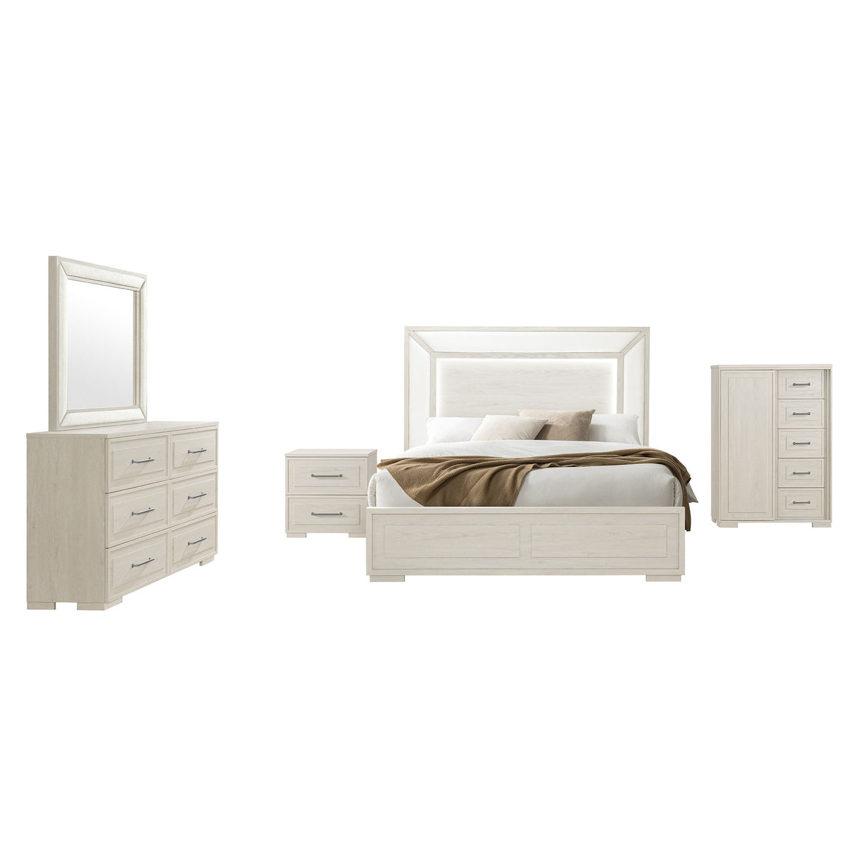 Ciara - Upholstered Mirror - Beige