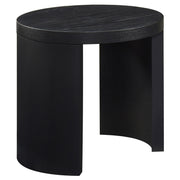 Sweeney 24-inch Round Wood Occasional Side End Table Black