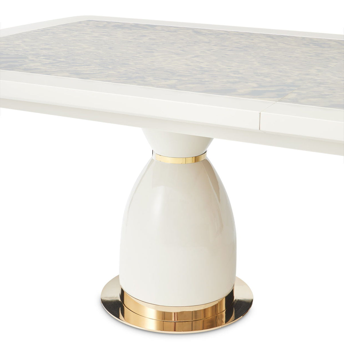 Lisbon - Double Pedestal Dining Table - Silken Matte Cream