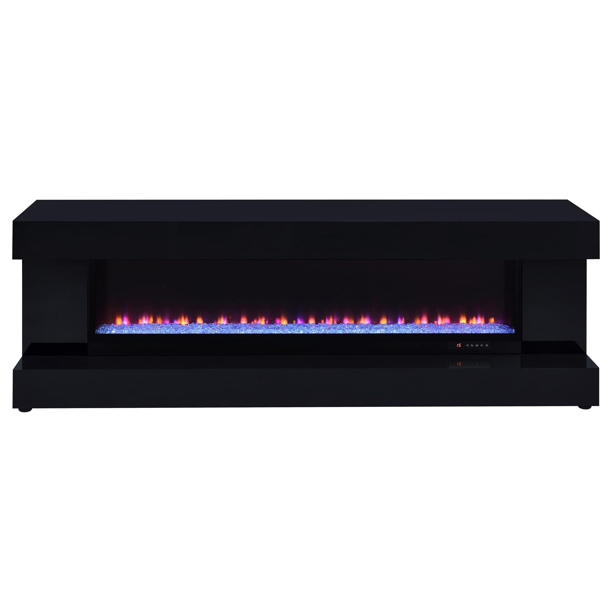 Mallory TV Stand Fireplace Console Bluetooth Speaker Black High Gloss