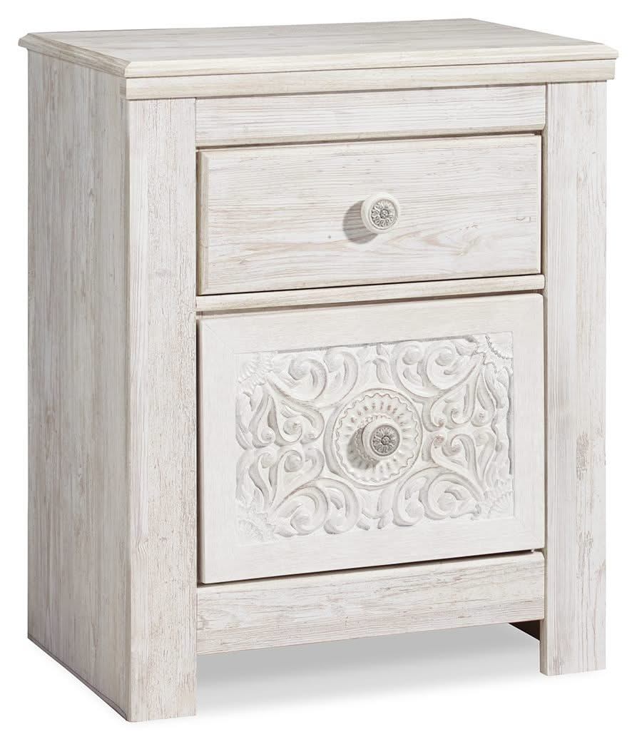 Paxberry - Two Drawer Night Stand - Whitewash