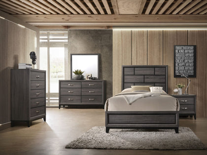 Akerson - Twin 5 Piece Bedroom Set - Gray