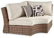 Beachcroft - Curved Corner Chair w/Cushion - Beige