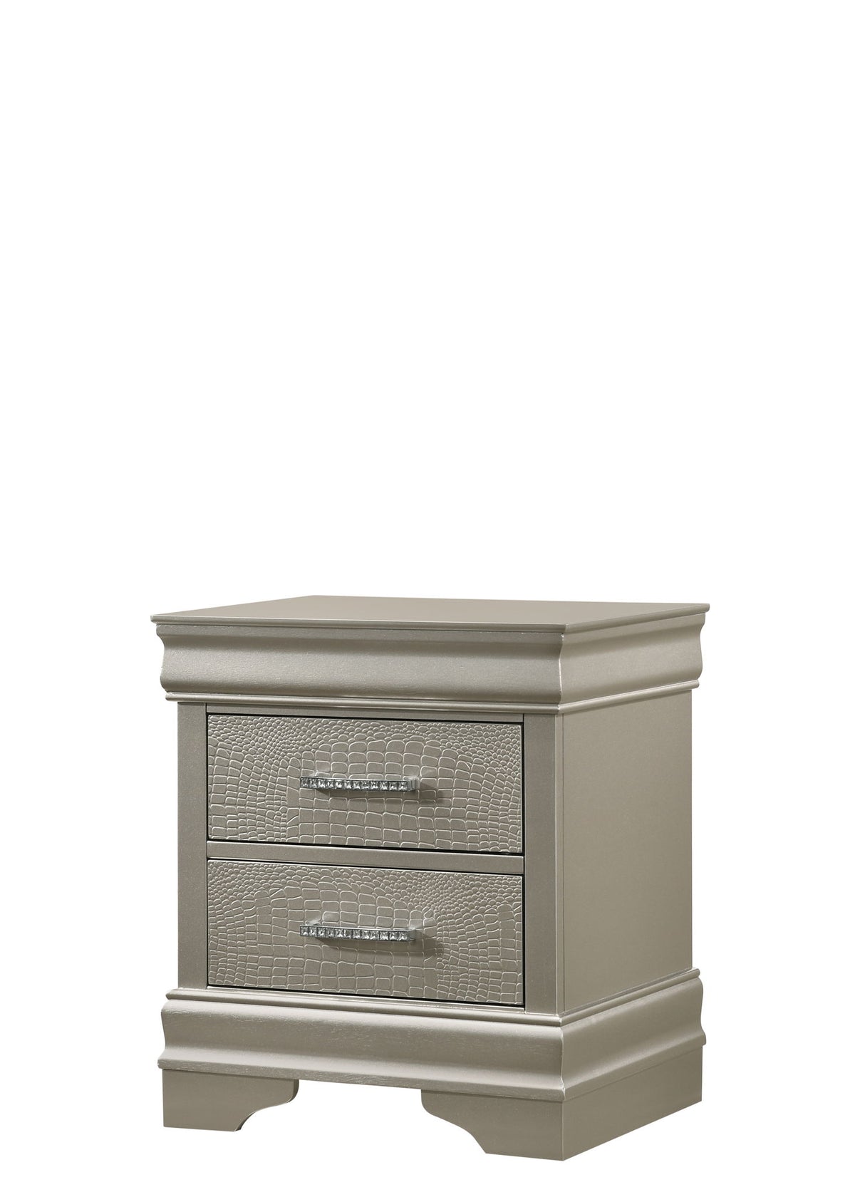 Amalia - Twin 4 Piece Bedroom Set - Silver