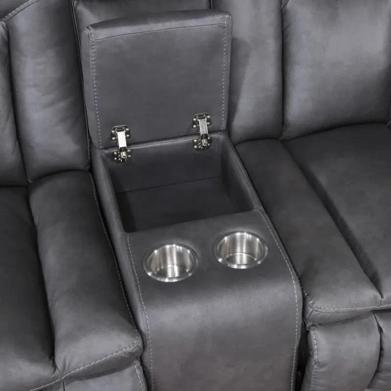 Morello Gray Reclining 2PC Living Room Set with Sofa and Console Loveseat