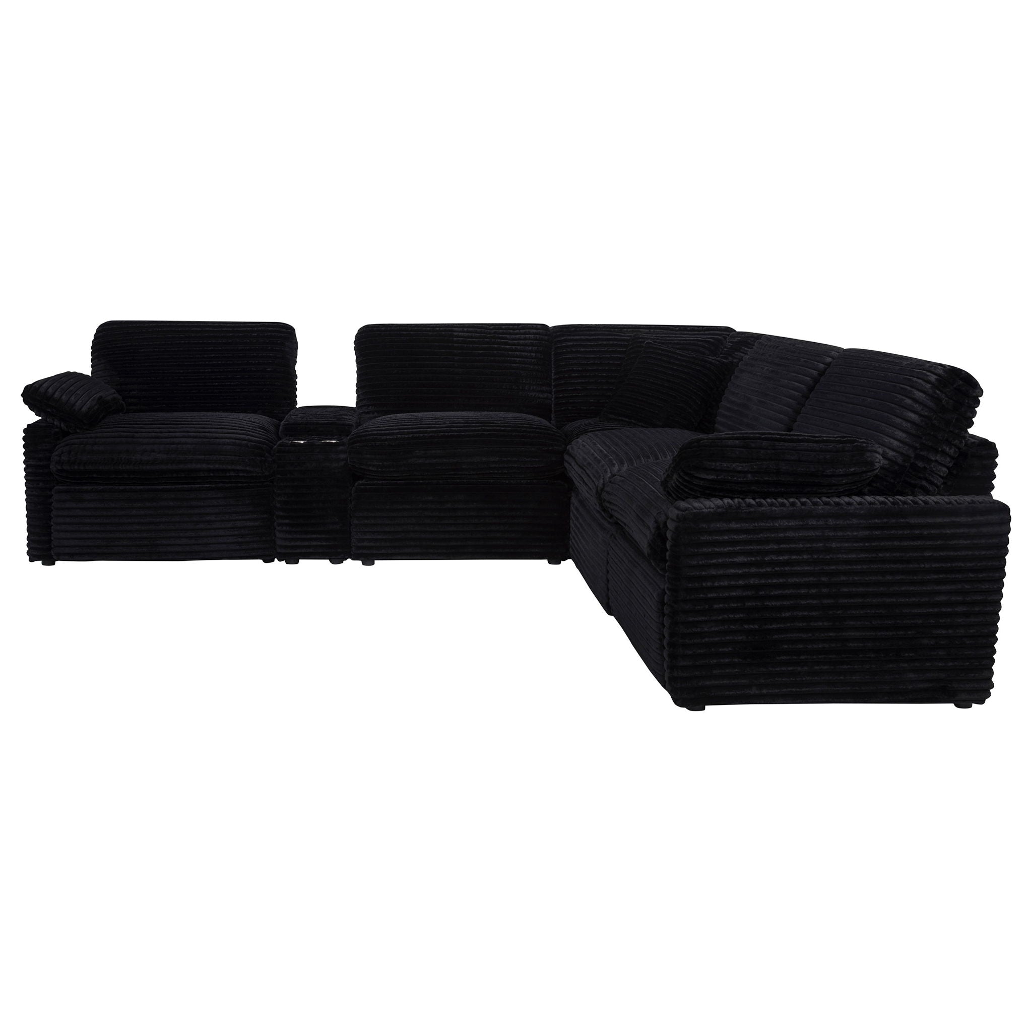 Collins 6-piece Modular Power Reclining Sectional Black