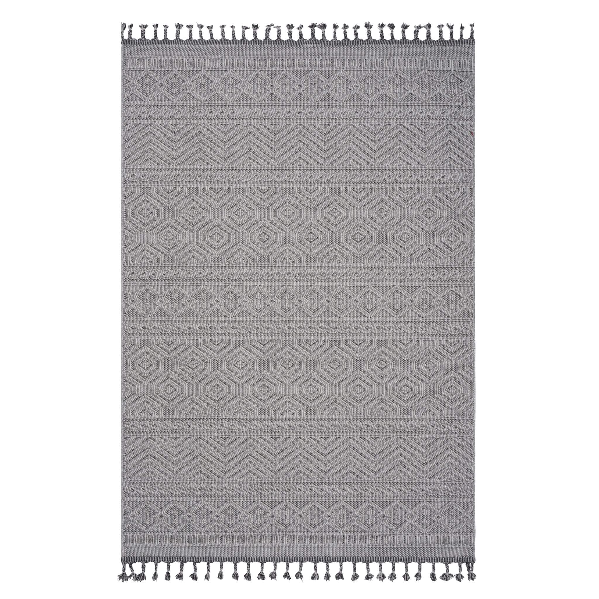 Guros - 6' X 9' Geometric Indoor / Outdoor Area Rug - White