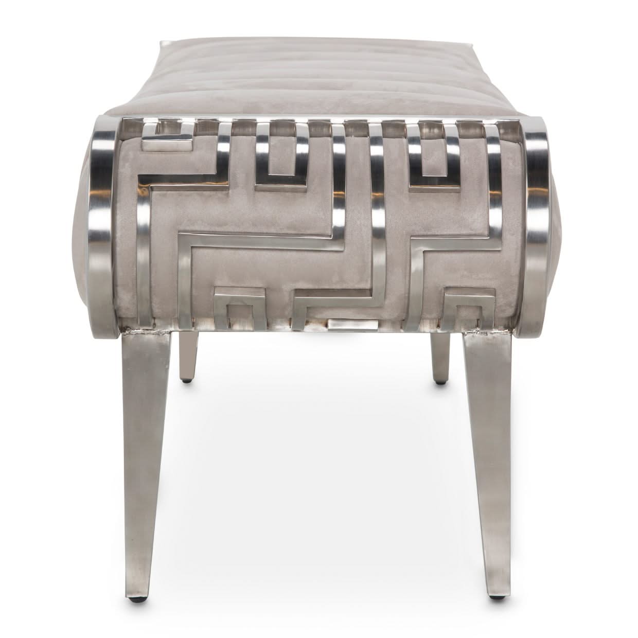 Roxbury Park - Tufted Bench - Stainless Steel