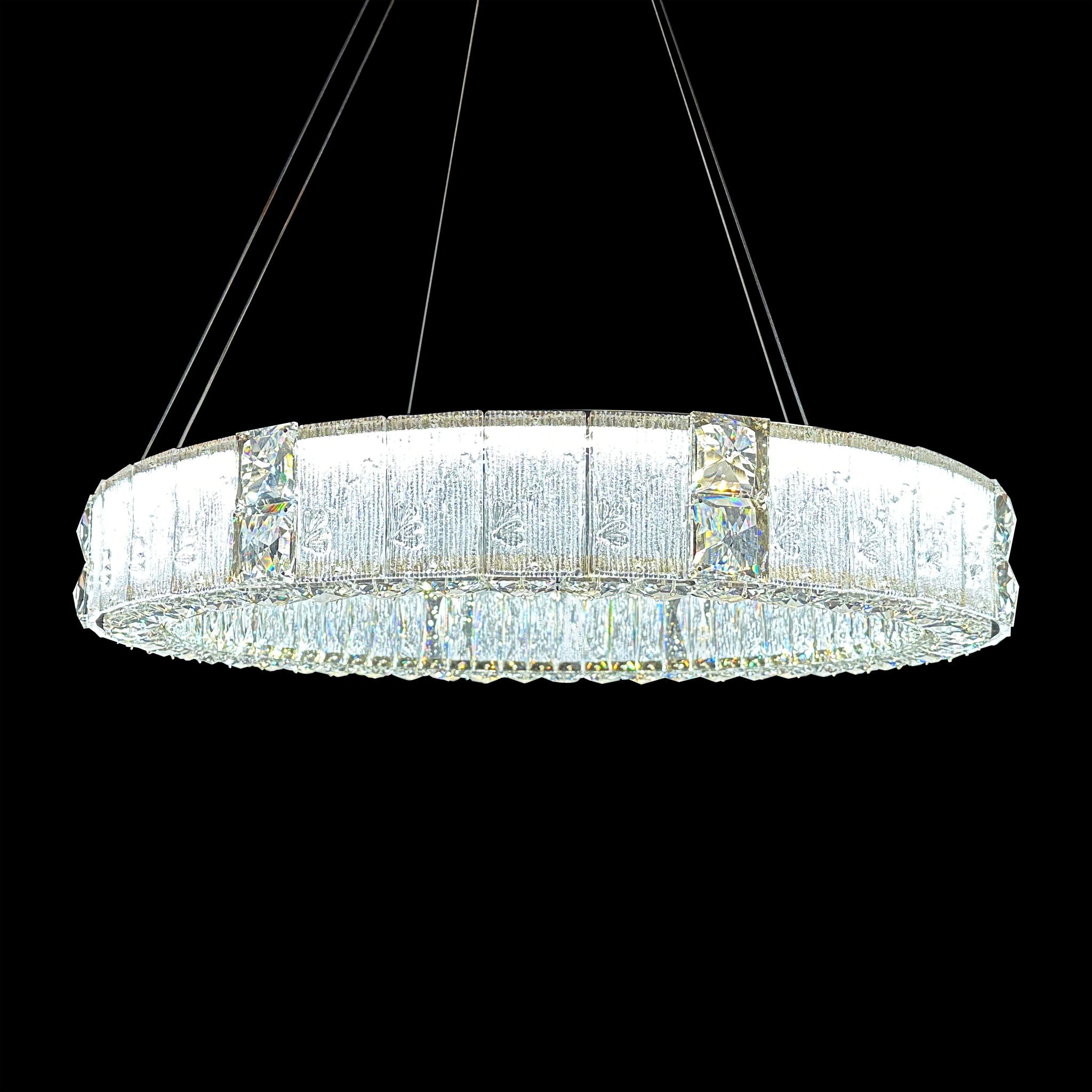 Michael Amini Lighting - Mina 31" Round Crystal LED Chandelier - Clear