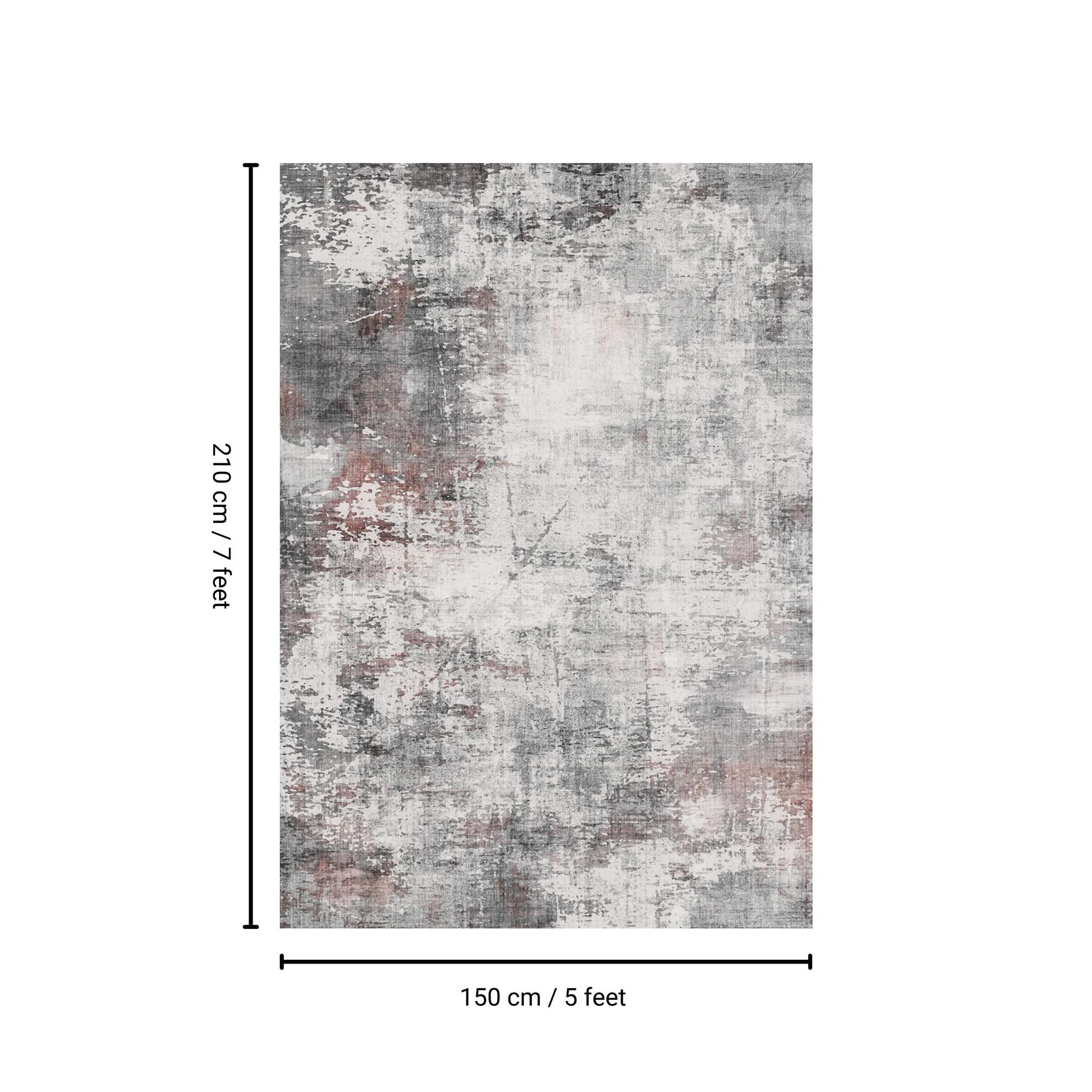 Toucan - 5' X 7' Washable Non - Slip Area Rug - Ivory / Dark Gray