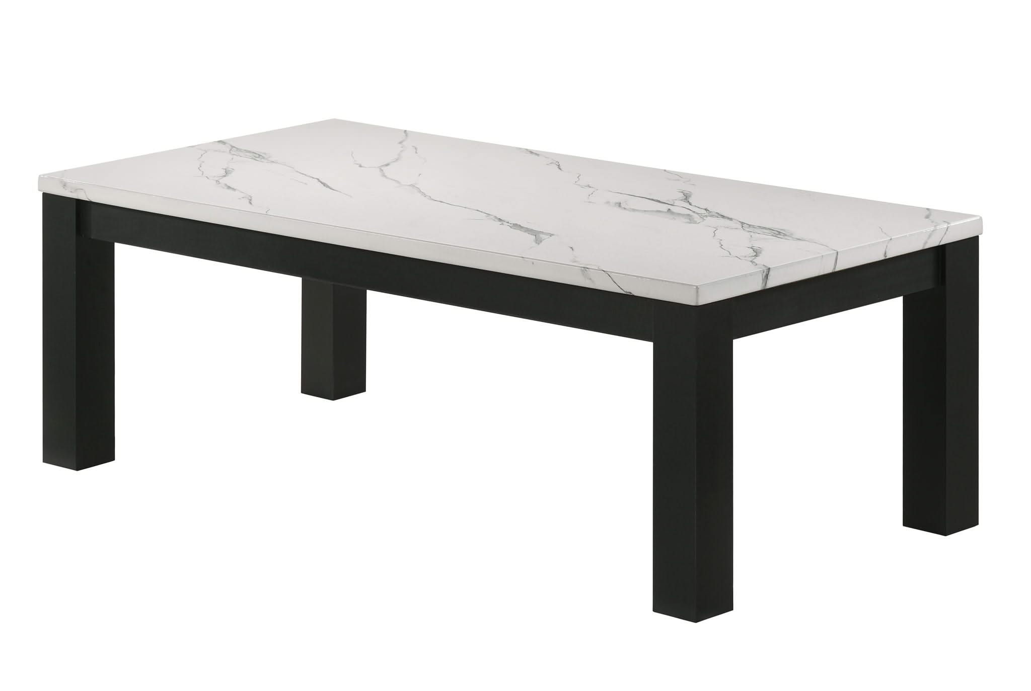 Ivy - 3 Piece Faux Marble White Cocktail Set - White / Black