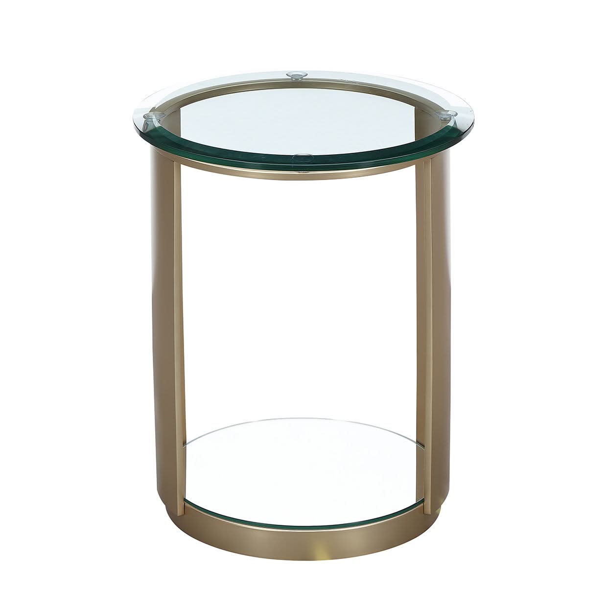 Houston - Round Chairside Table - Brushed Gold