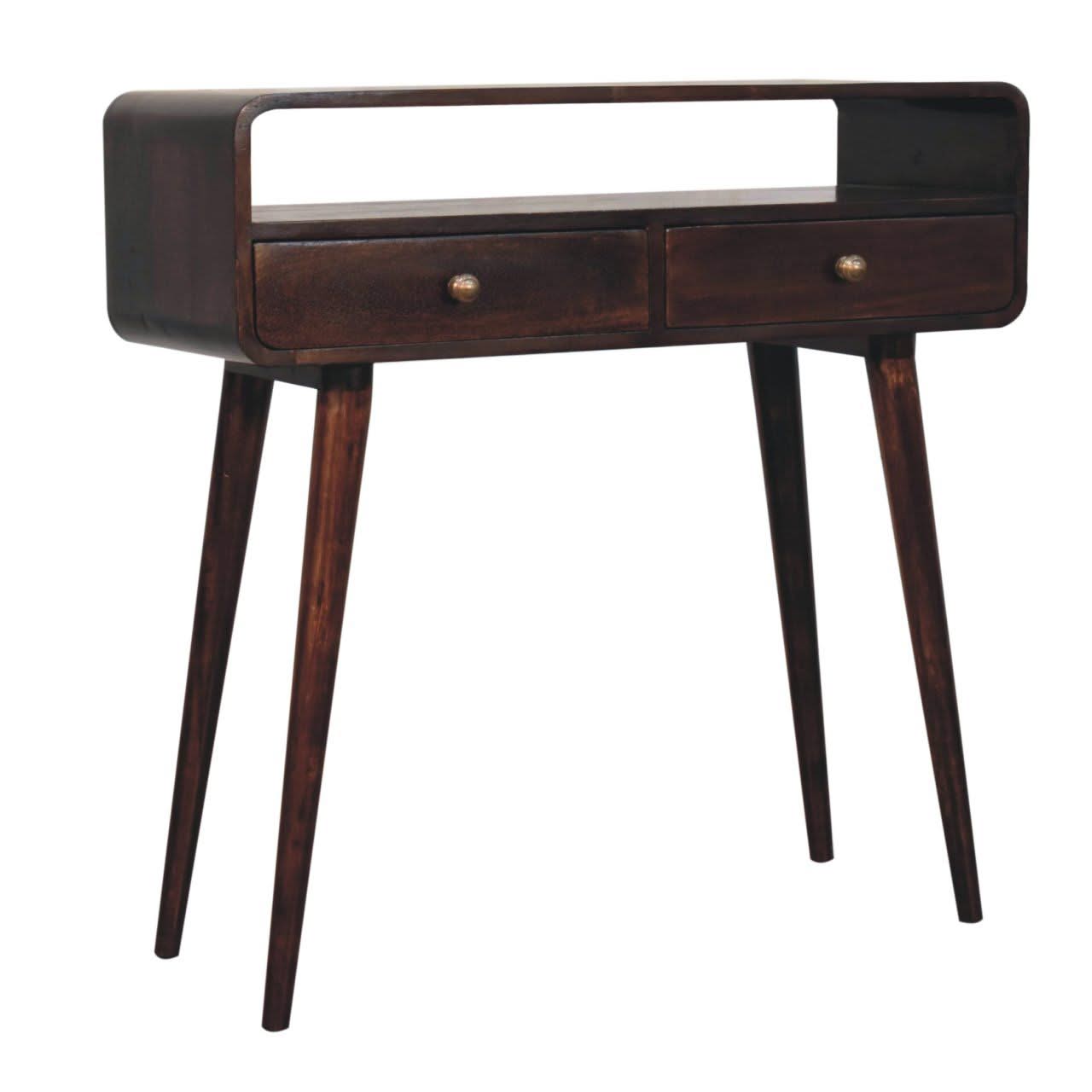 Solid Wood Curved Console Table