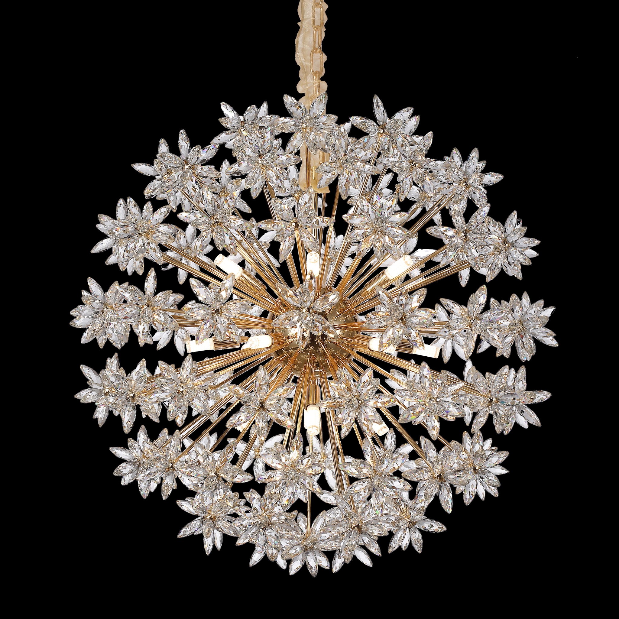 Michael Amini Lighting - Bouquet 18-Light Round Crystal Chandelier - Gold