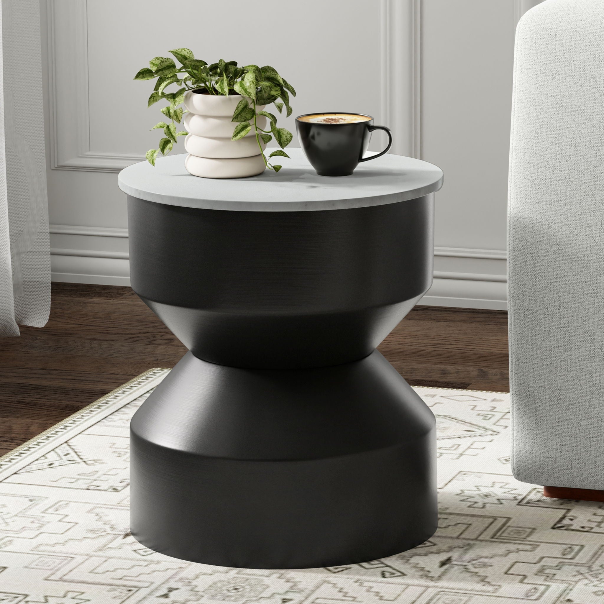 Maxine - Side Table - Black White