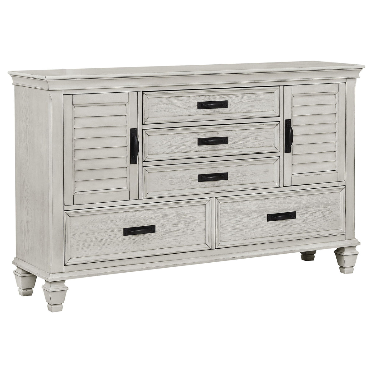 Franco 5-piece Eastern King Bedroom Set Distressed White