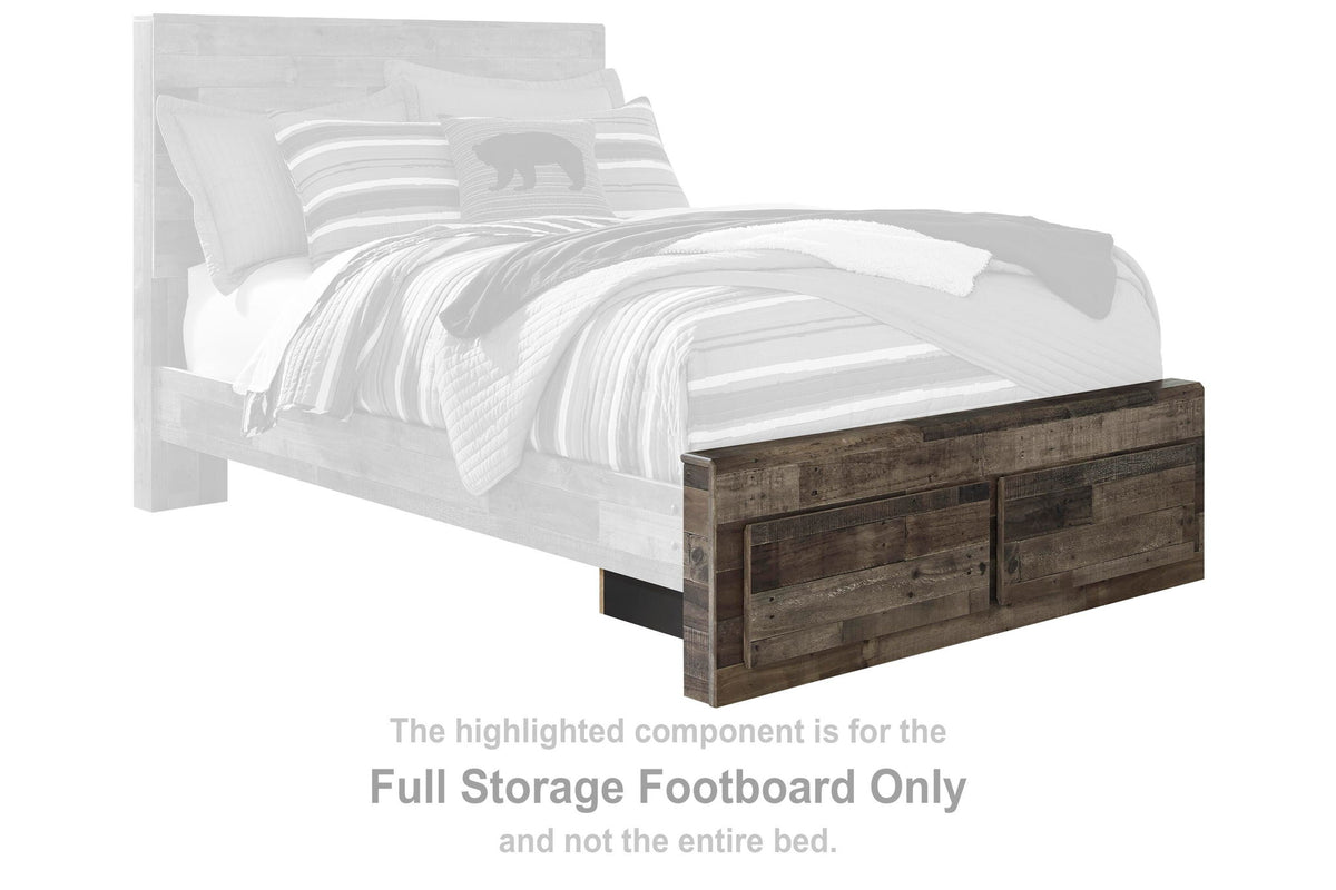 Derekson - Full Storage Footboard - Multi Gray