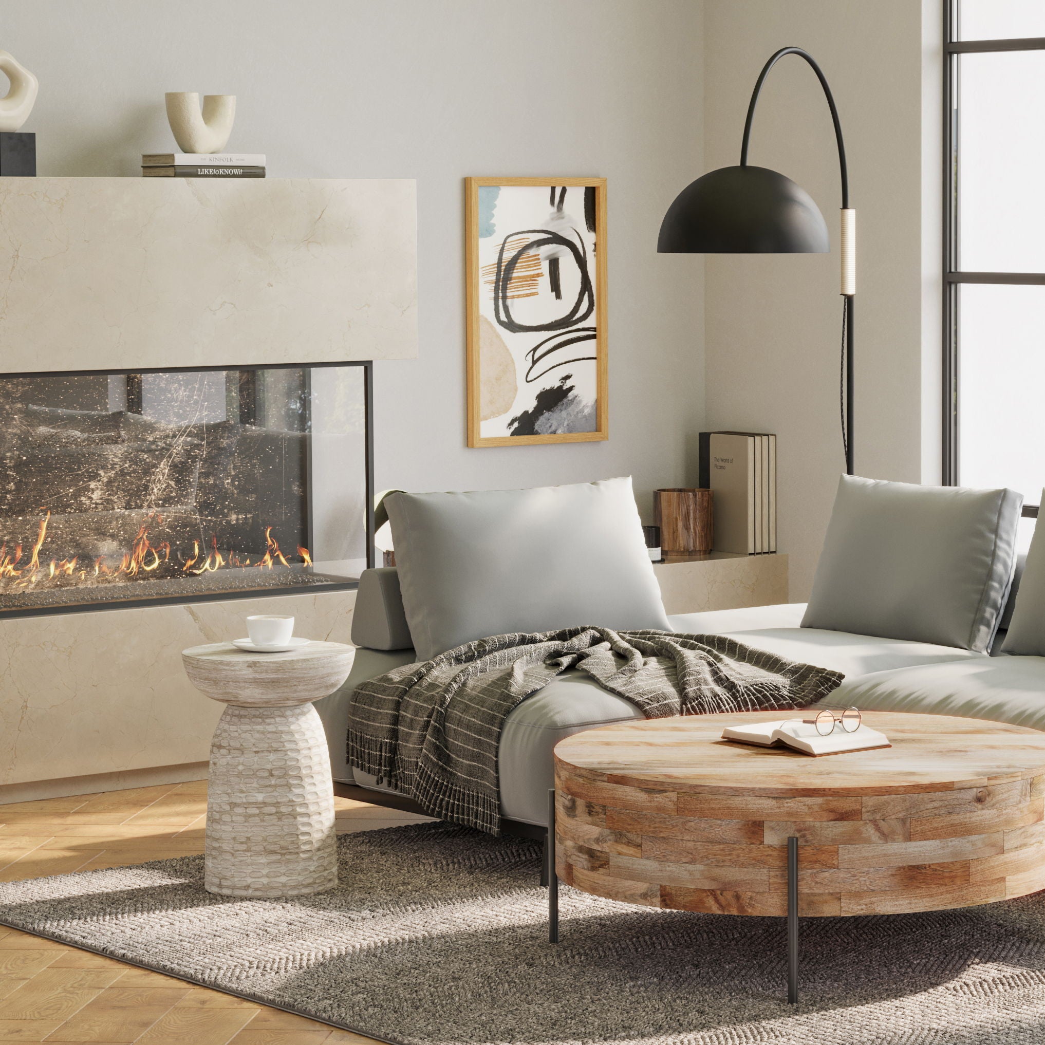 Boyd - Accent Table - White Wash