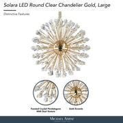Michael Amini Lighting - Solara 32" Round Crystal LED Chandelier - Gold