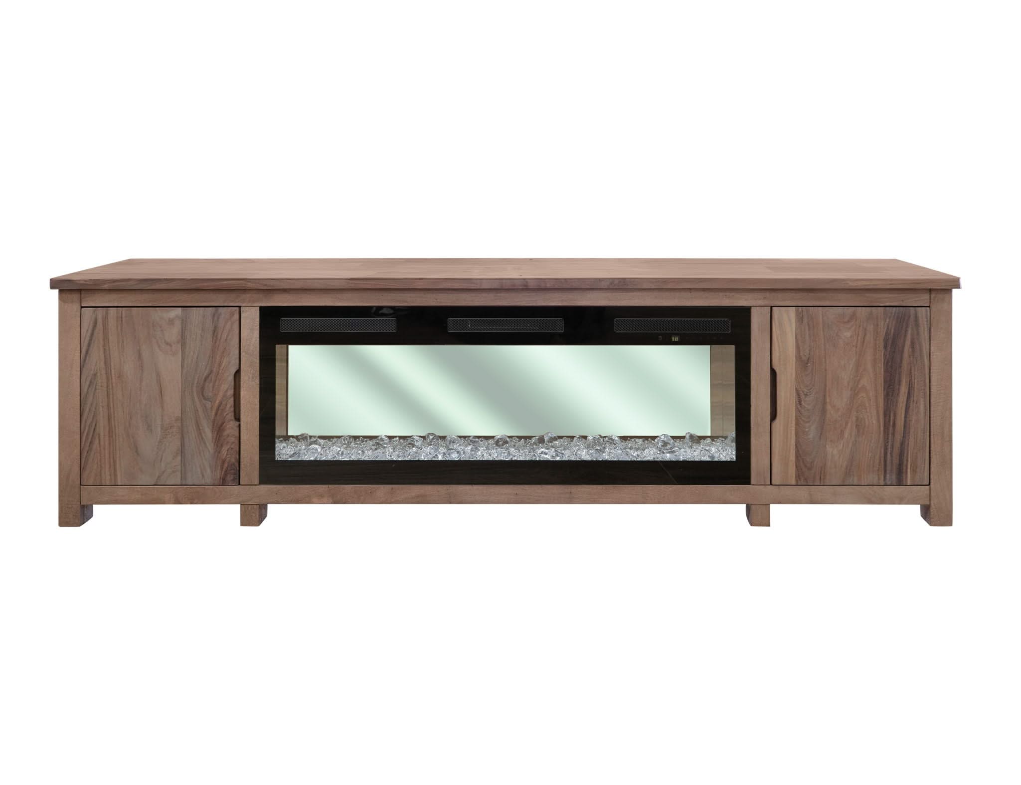 Natural Parota - Electric Fireplace - Brown Cappuccino
