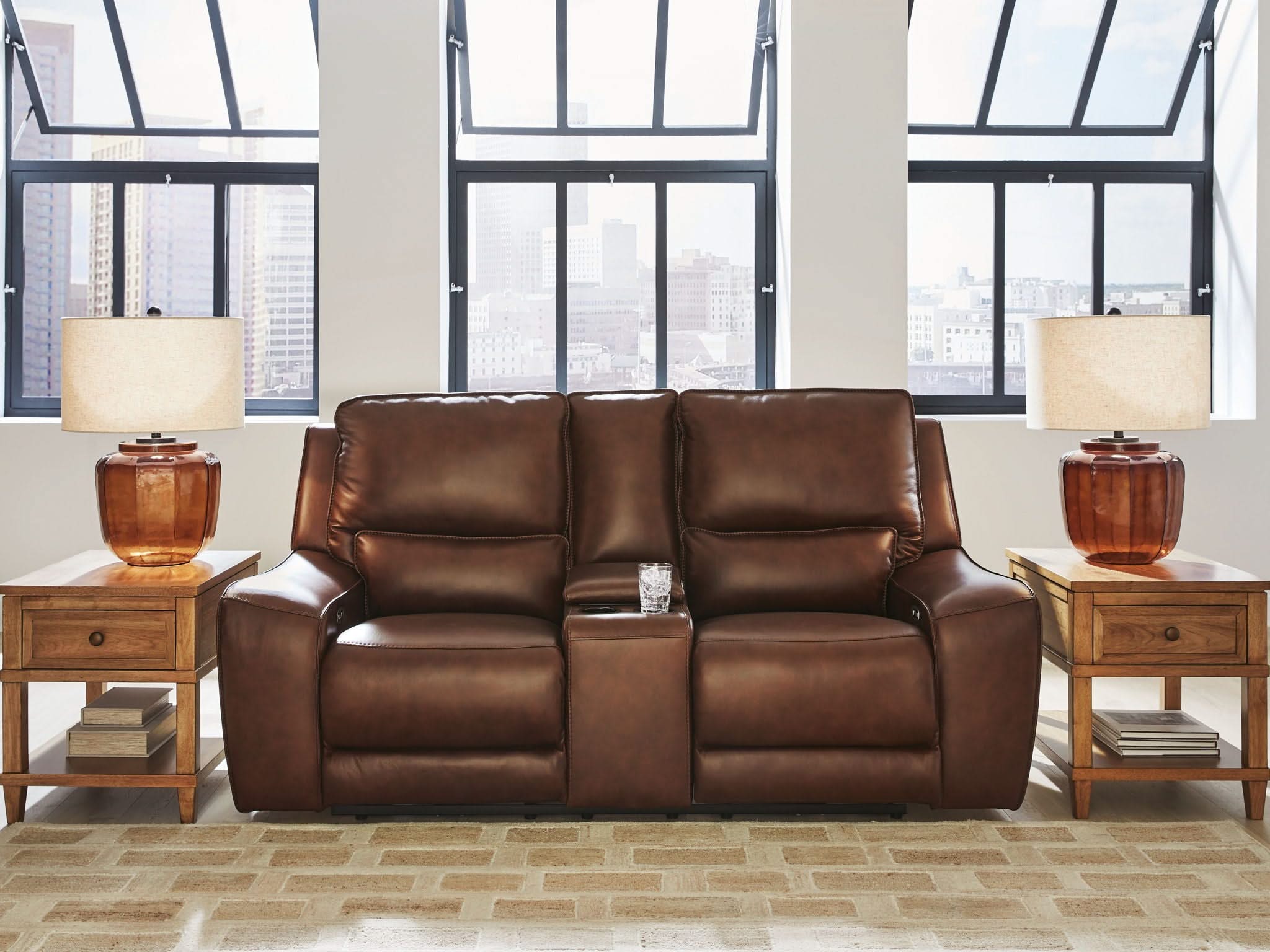 DeepWakes - Power Reclining Loveseat / Console / Adjustable Headrest