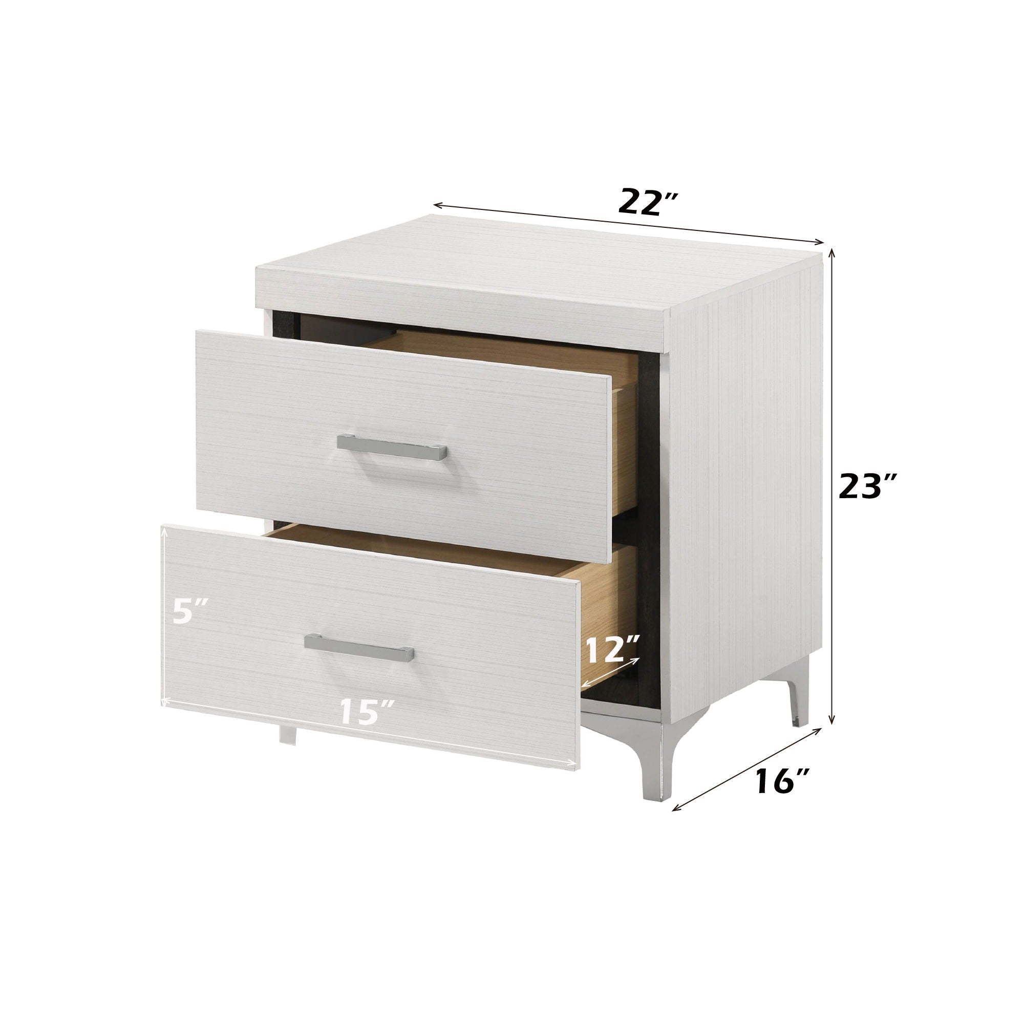 Casilda - Nightstand With Dovetail Drawers - White