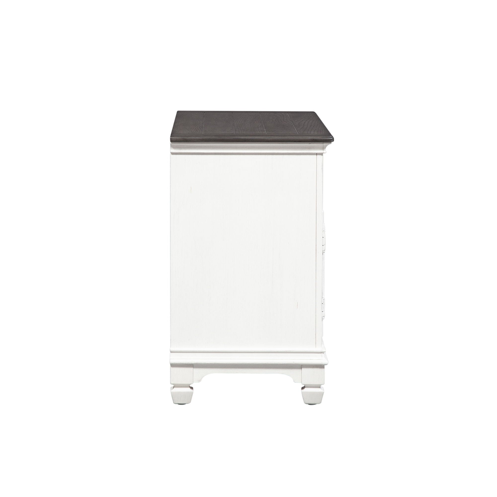 Allyson Park - 46" TV Console - Wirebrushed White / Charcoal