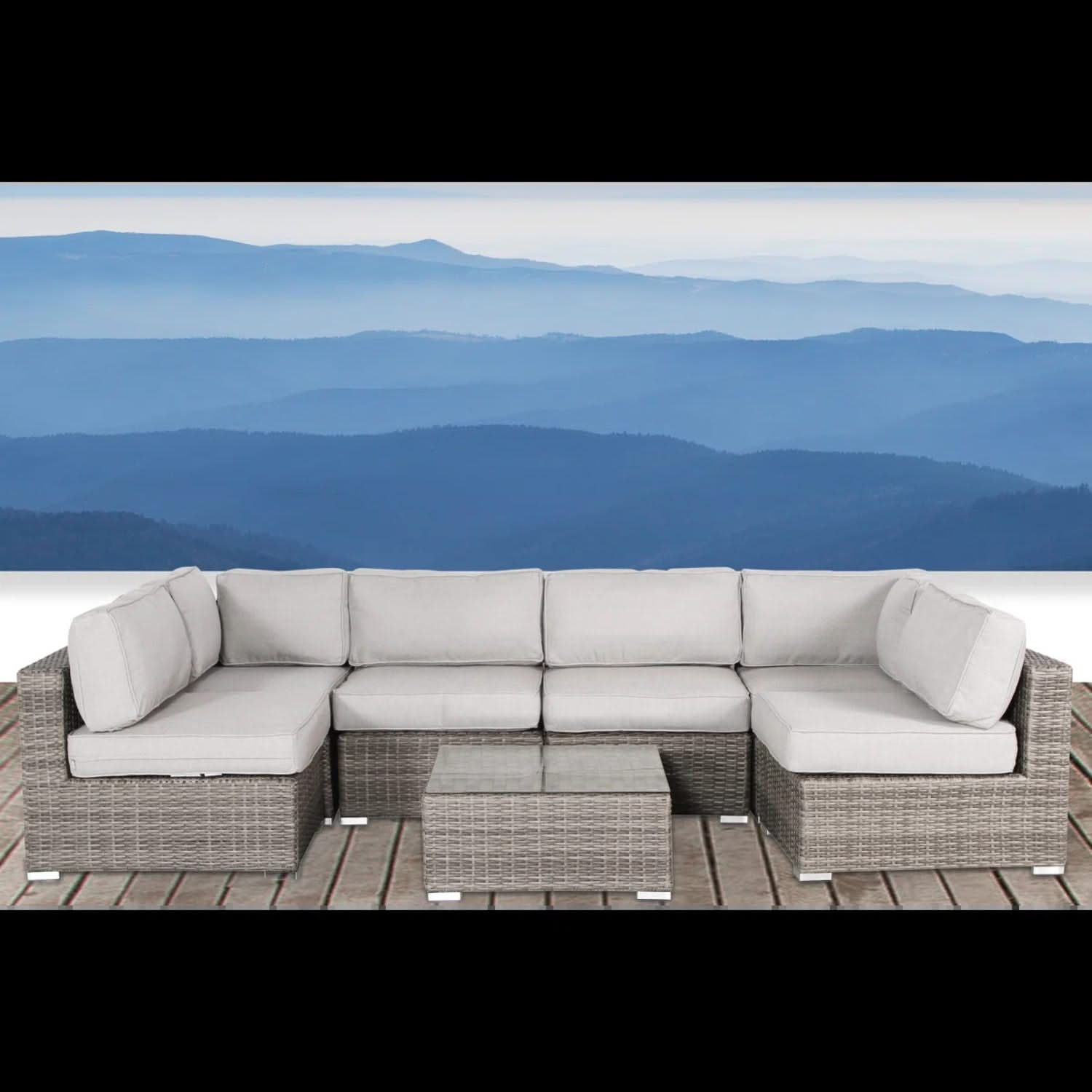 Outdoor Wicker Seating Group With Cushions