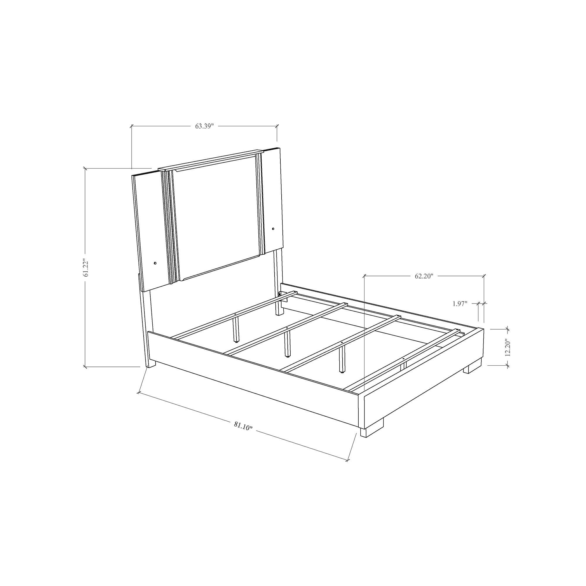 Moon - 5 Pieces Bedroom Set With LED Accent