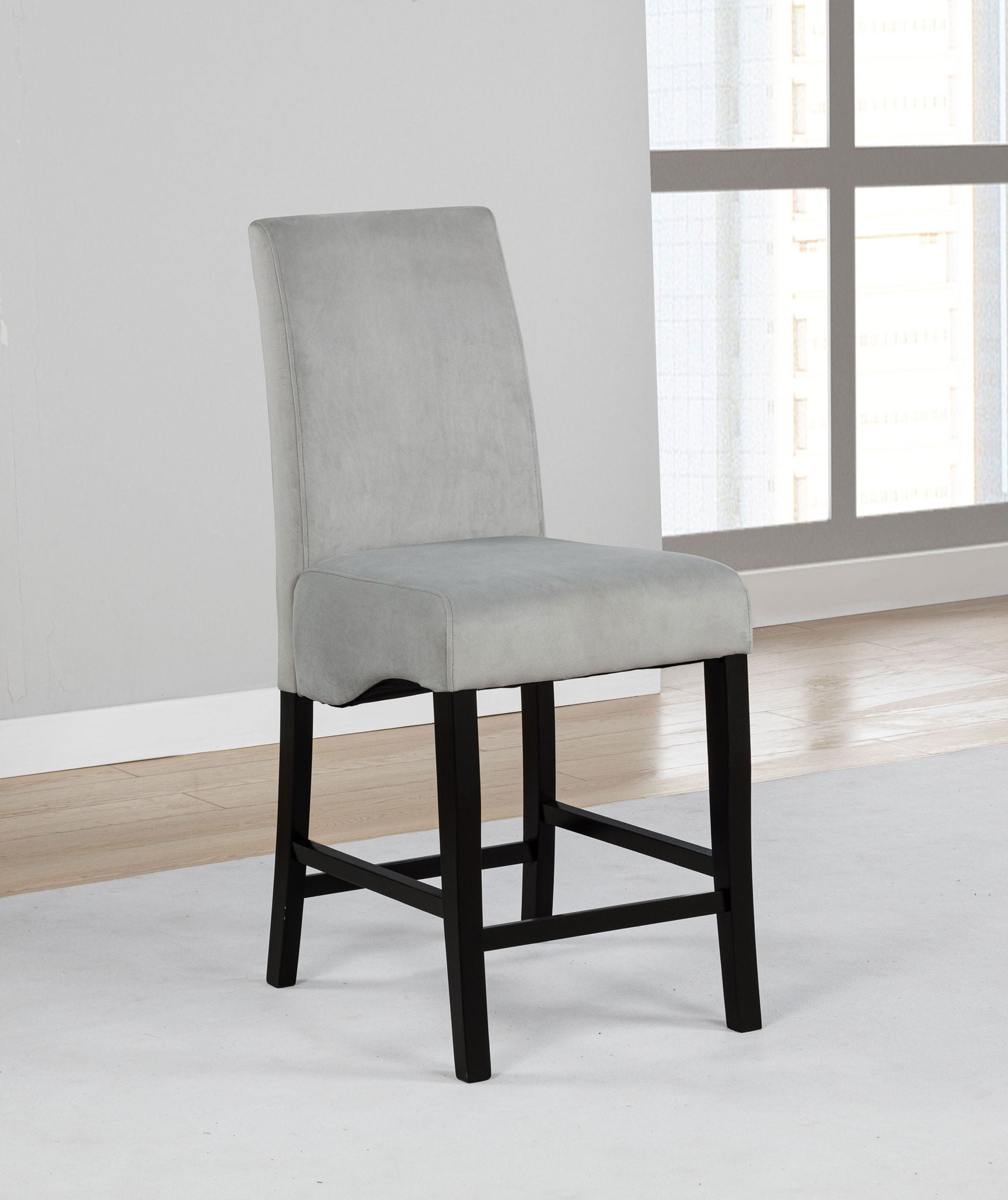 Stanton Velvet Upholstered Counter Chair Grey (Set of 2)