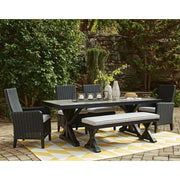 Eastchester 6PC Outdoor Dining Set with Porcelain Top Table, Chairs & Bench