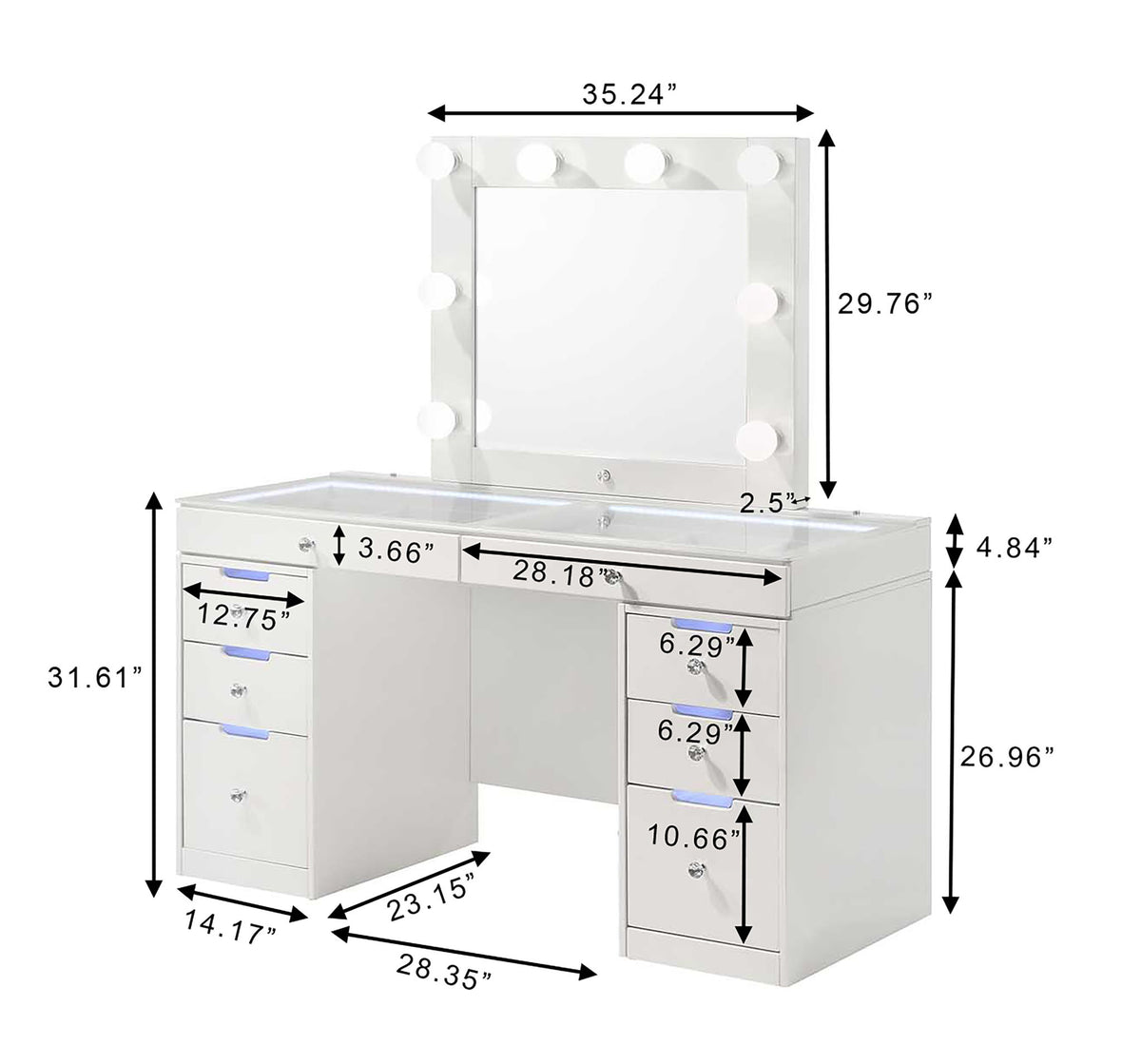 Luxo - Vanity Desk - White