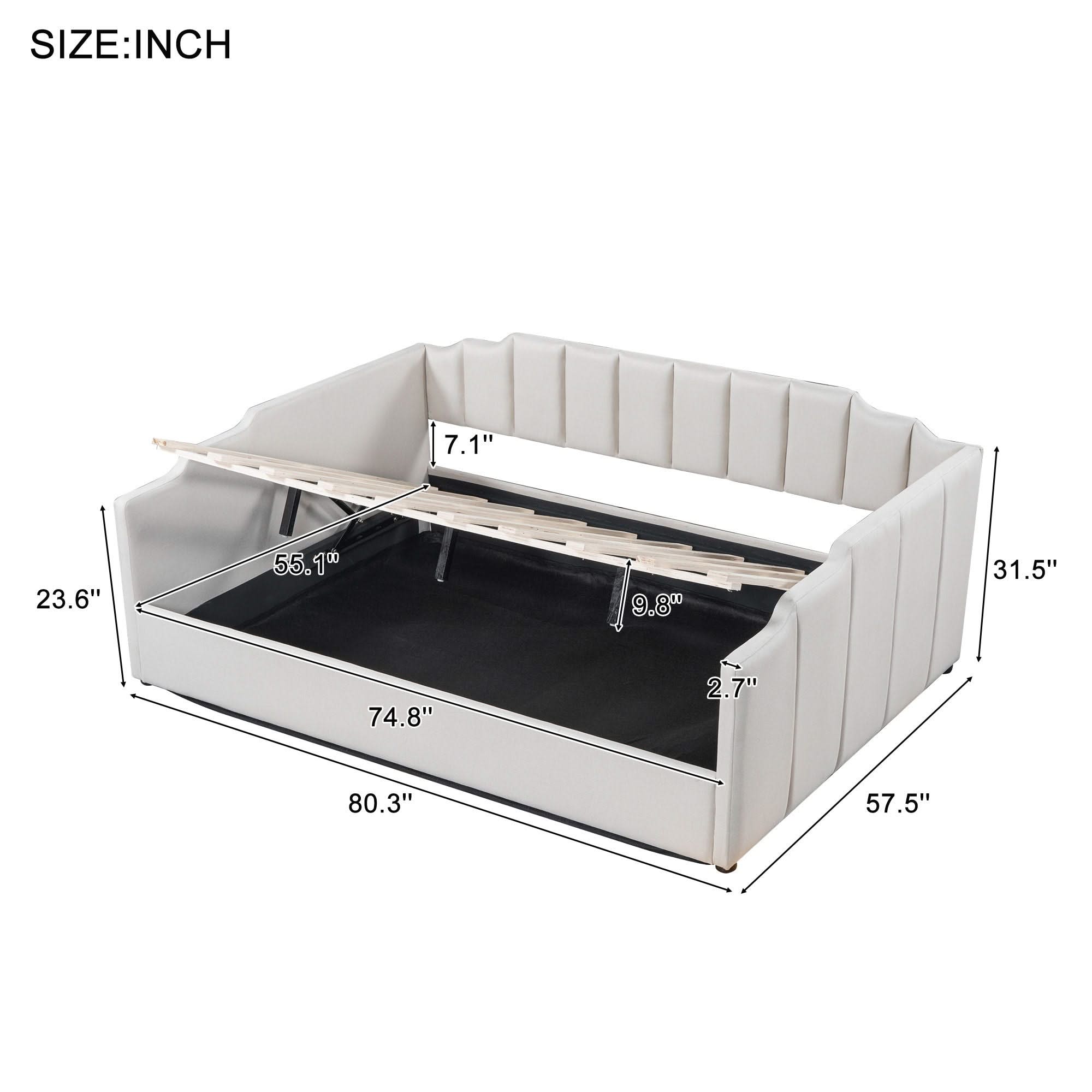 Modern Upholstered Daybed With Underneath Storage