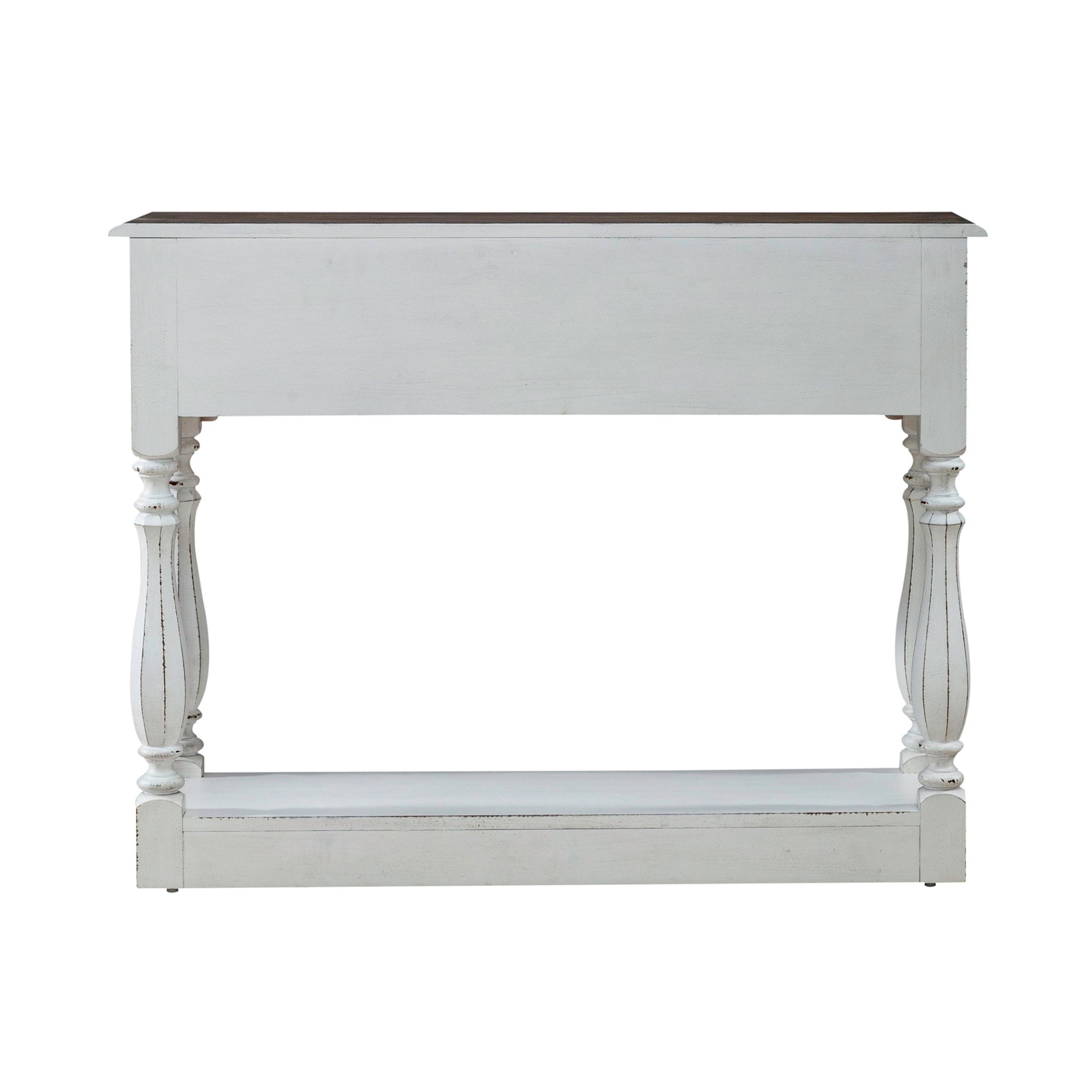 Magnolia Manor - Hall Console Bottom With Shelf For Display & Storage - Antique White