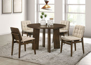 Strouse 5-piece Dining Set Cream and Walnut