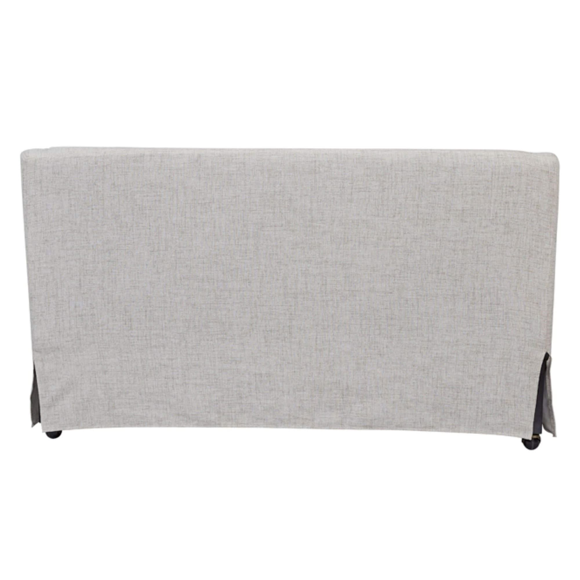 Slip Covered Settee With Casters - Beige