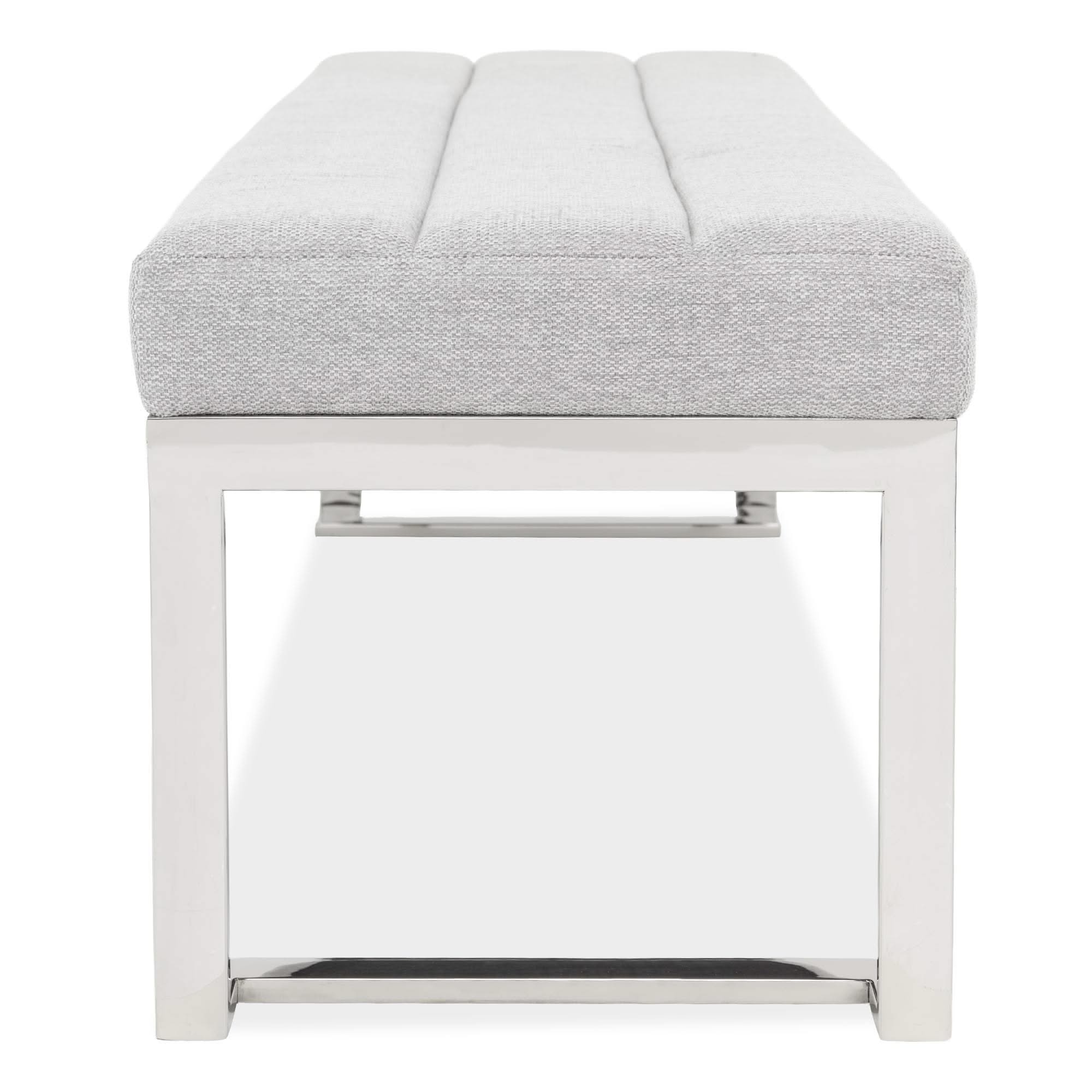 Signature Beds & Benches - Tulip Accent Bench - Gray / Chrome