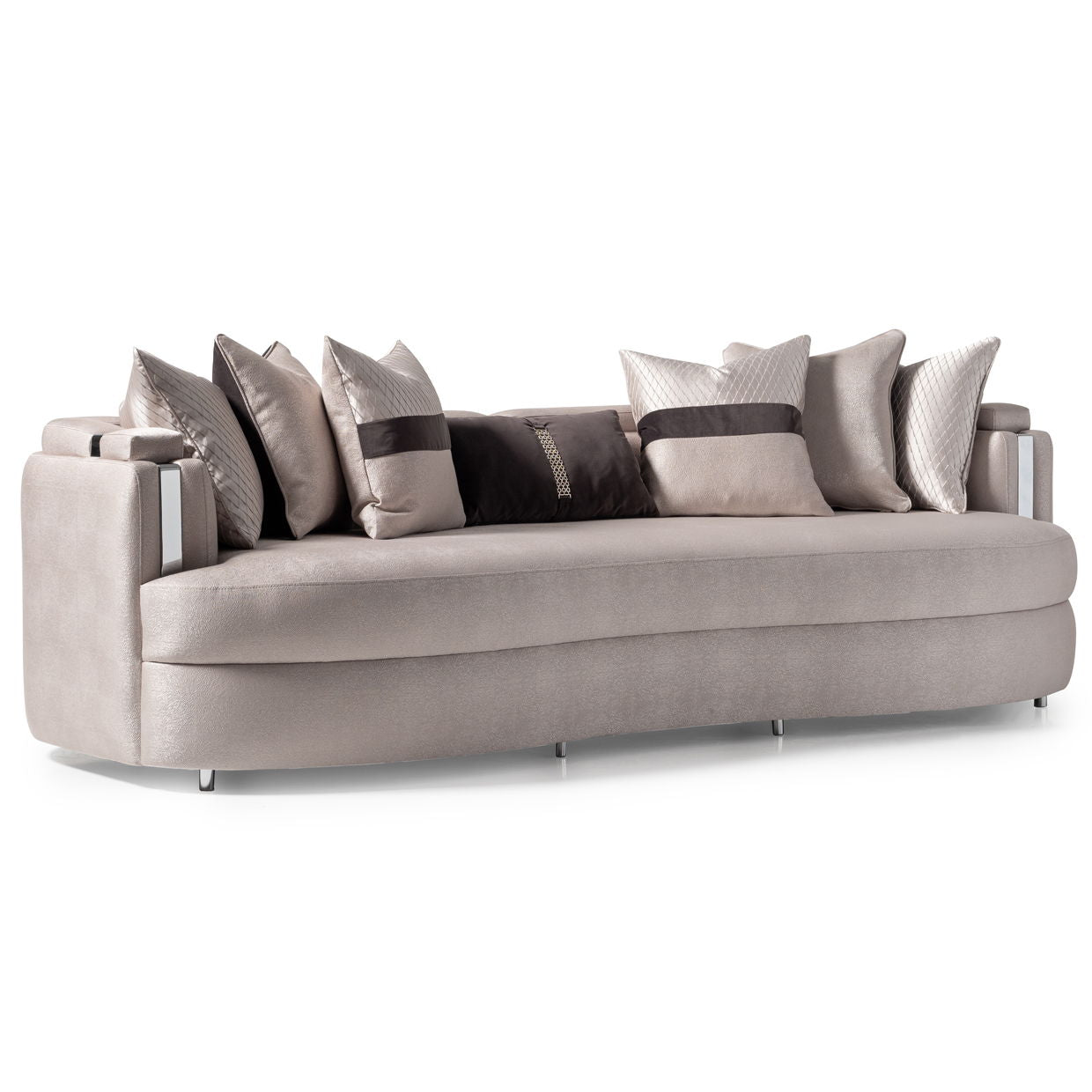 Carmela - Mansion Sofa - Zinc / Chrome