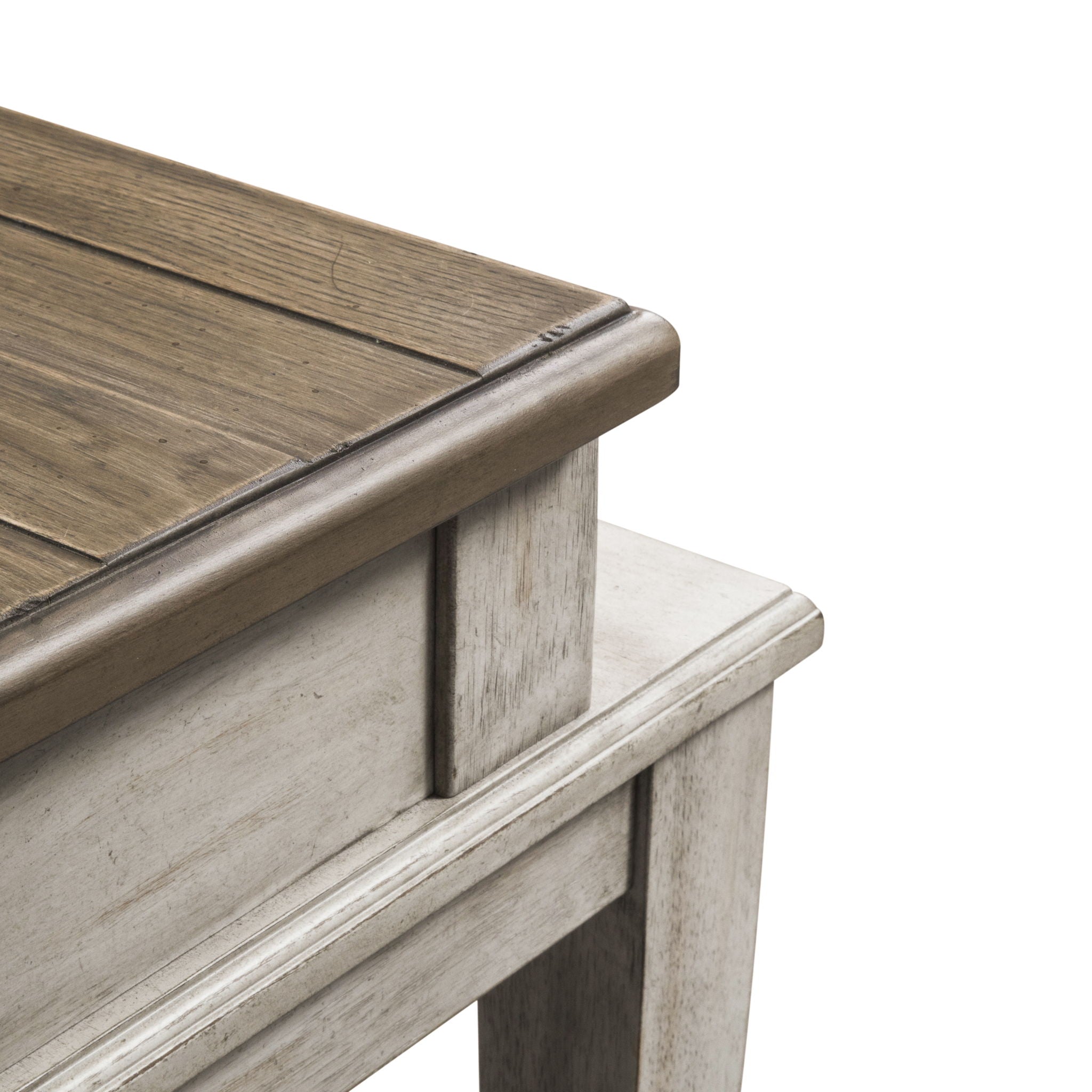 Heartland - Console Bar Table - Antique White / Tobacco Tops