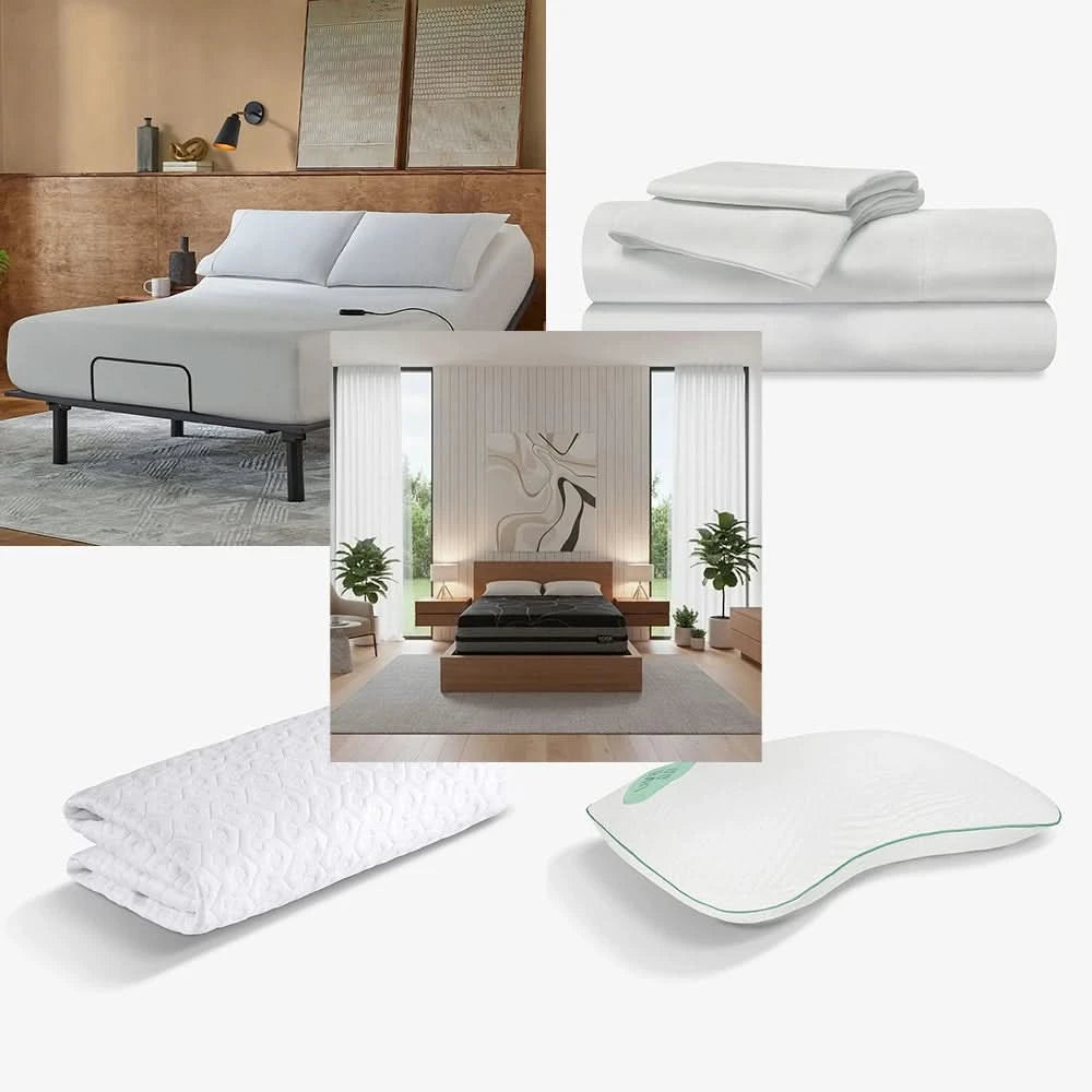 Edge 7010 Hybrid Mattress and Adjustable Base Sleep Package with Sheets, Protector & Pillow