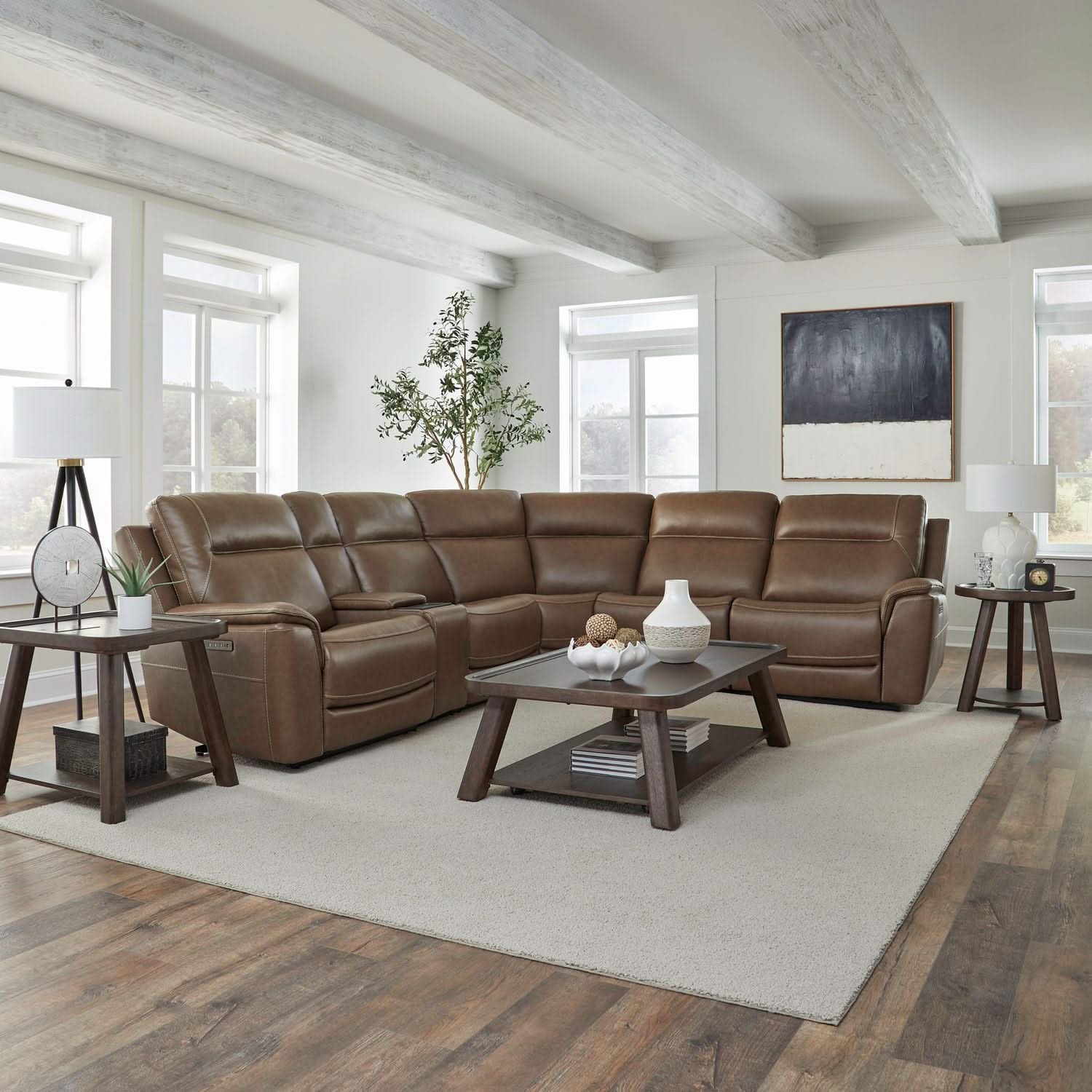 Collins - 6 Piece Sectional - York Chestnut