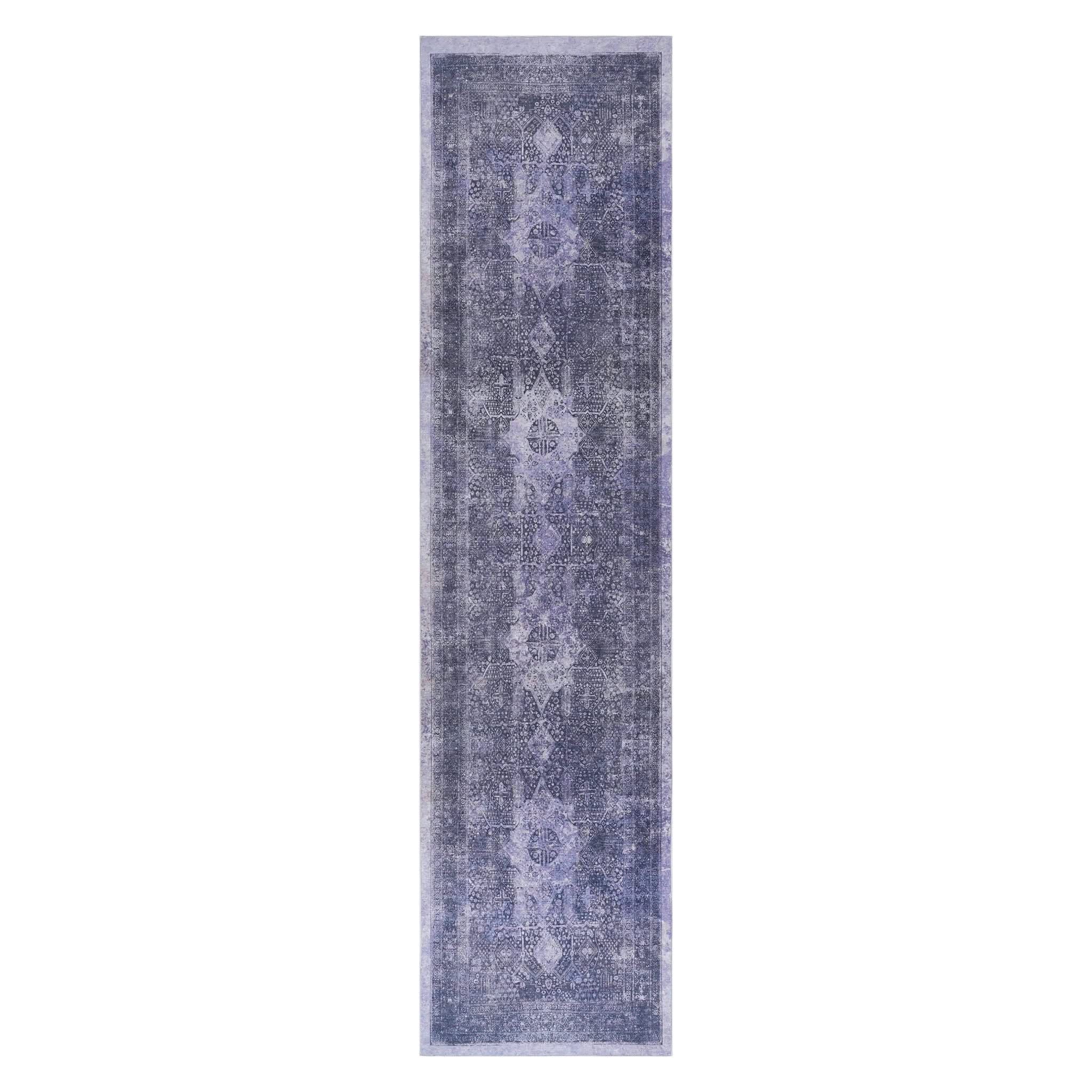 Maval - 2'6'' X 10' Washable Runner Rug - Anthracite