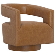Swivel Accent Chair With Geometric Backrest