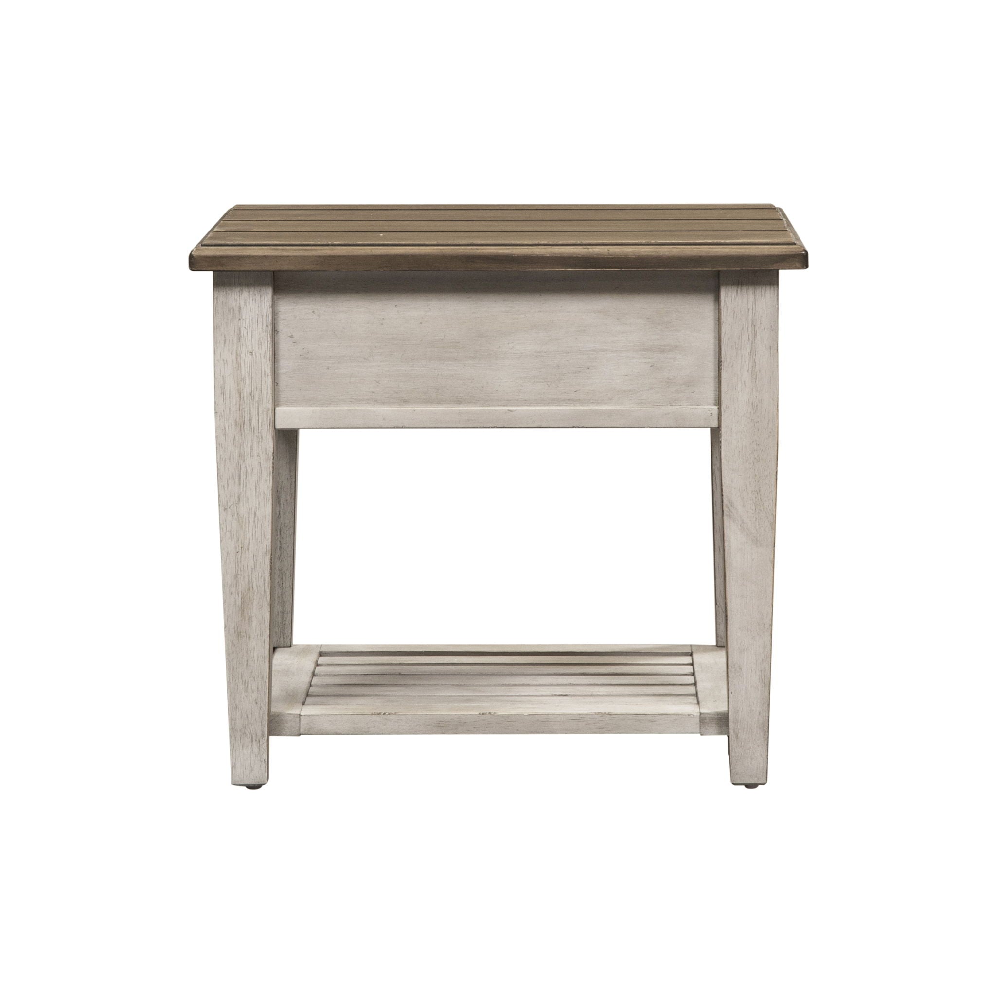 Heartland - Drawer End Table - Antique White / Tobacco Tops