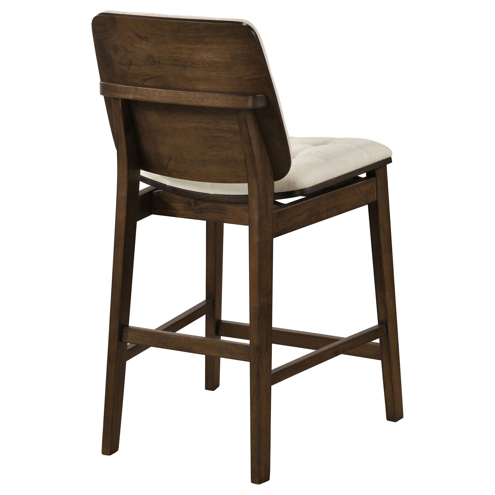Redbridge Velvet Upholstered Counter Chair Cream and Walnut (Set of 2)