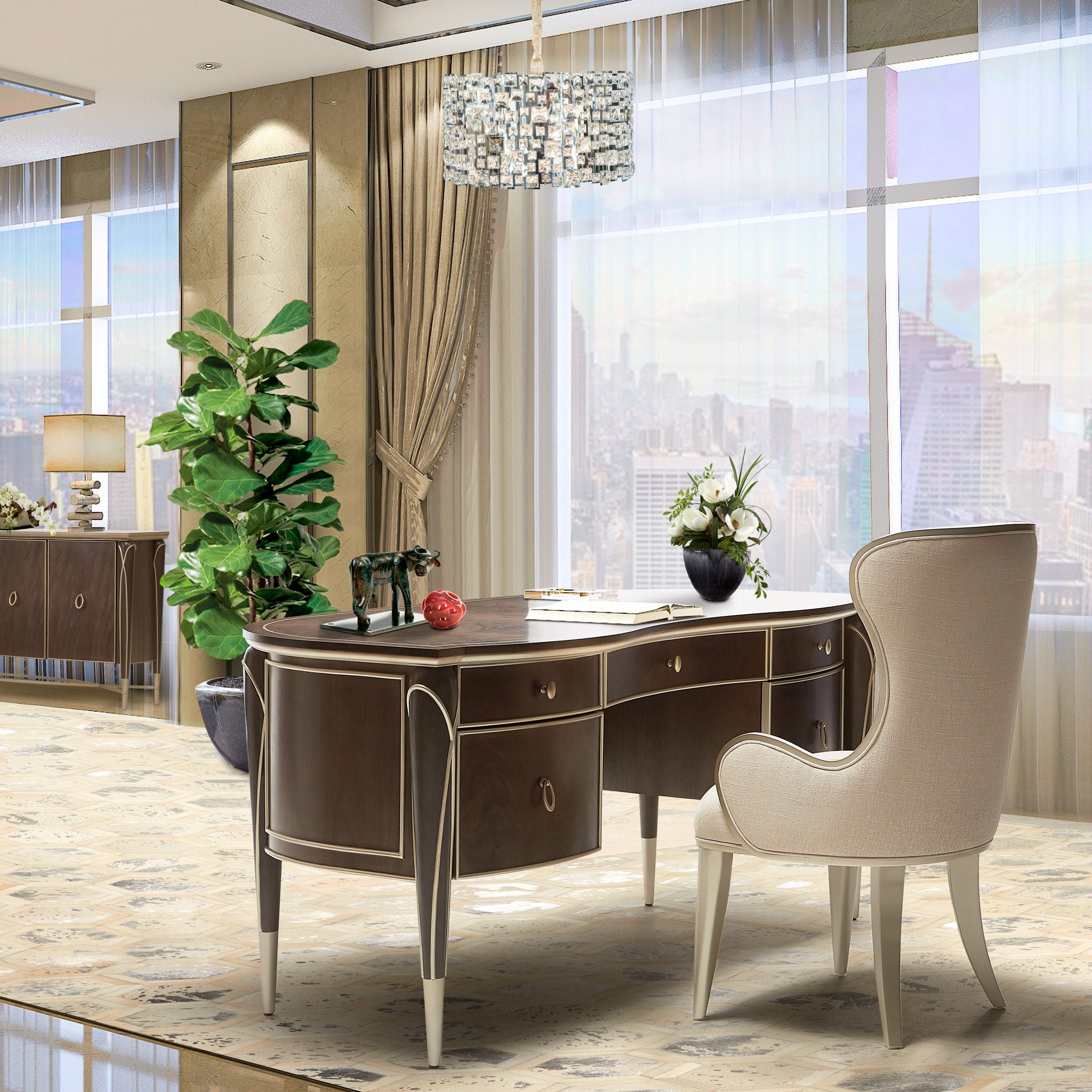 Michael Amini Lighting - Facets 6-Light Crystal Chandelier - Chrome